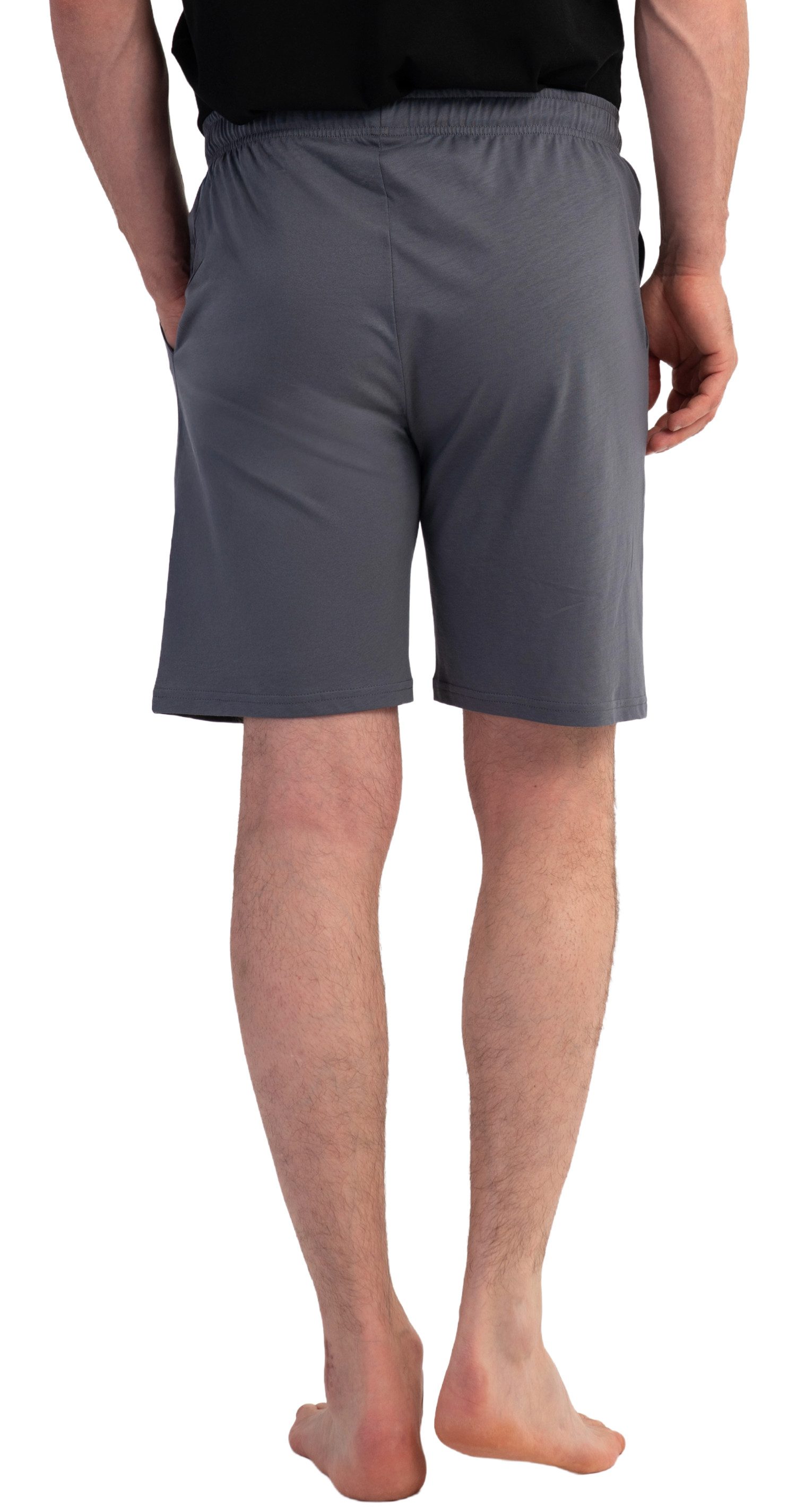 Vienetta Pyjamashorts Man (1-tlg., 1-teilig) Herren Schlafhose kurz Shorts Relaxhose Homewearhose Baumwolle