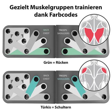 MAXXMEE Liegestützgriffe Push-Ups - Ganzkörpertraining, Trainingsboard Push-Up faltbar