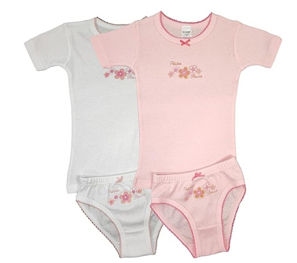 Girls Fashion Unterhemd Unterwäsche Set Garnitur (T-Shirt, Schlüpfer) 2er Pack MS1107 (2er Packung, 2er Pack)