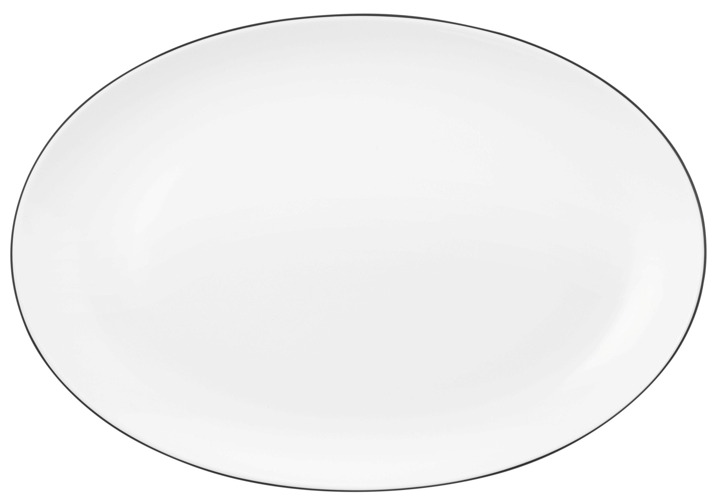 Seltmann Weiden Servierplatte Lido Black Line, Porzellan, (1-tlg), Platte oval