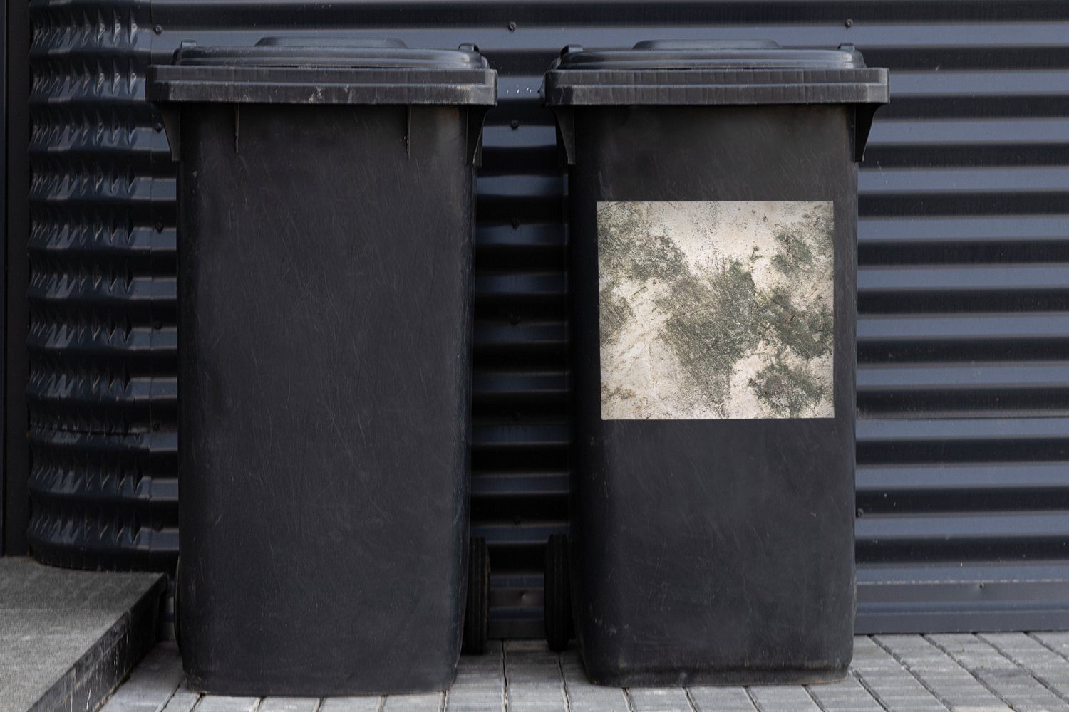 Mülltonne, St), - Rost Vintage (1 Sticker, - Mülleimer-aufkleber, Beton MuchoWow Container, Wandsticker Abfalbehälter Industriell -