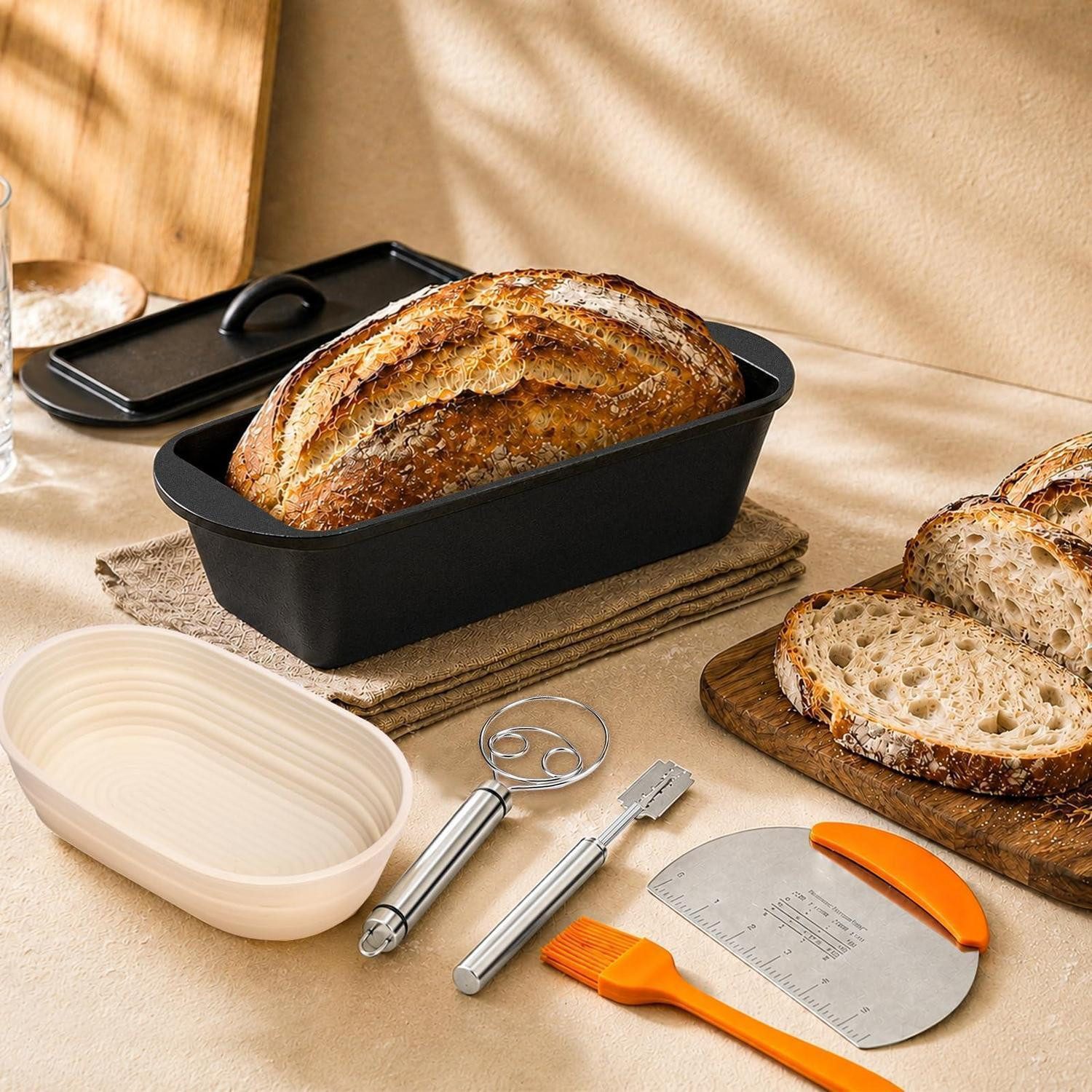 LuxusKollektion Brotbackform Gusseisen Brotbacktopf 3.2QT Schwarz, (1-tlg)