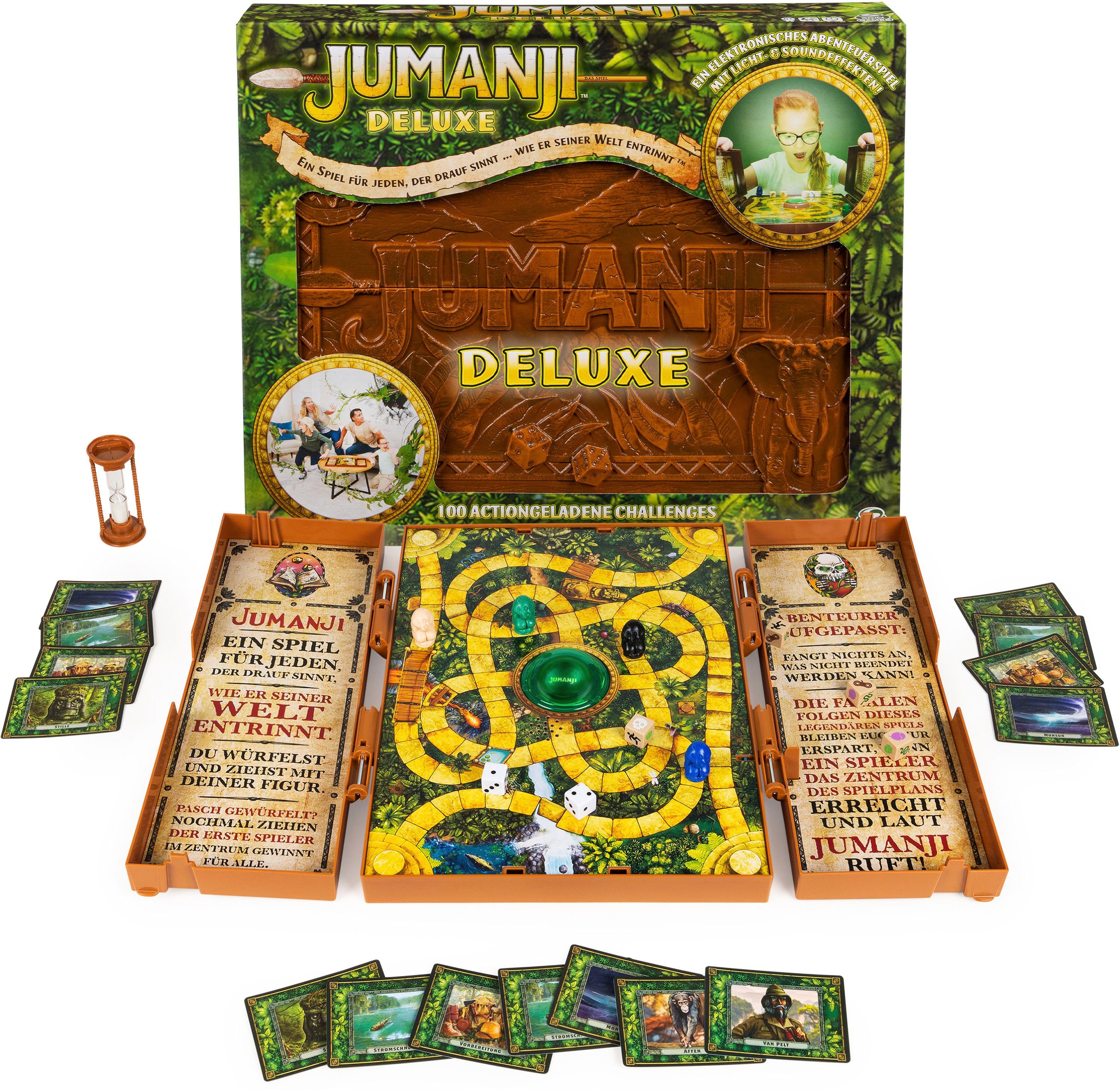 Spin Master Spiel, Familienspiel Jumanji Deluxe, mit Licht und Sound