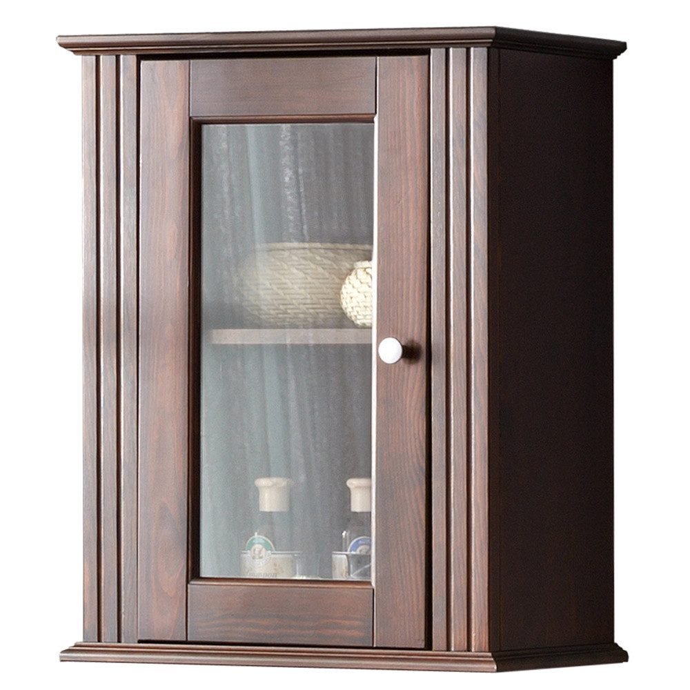Lomadox Hängeschrank AVEIRO-56 Landhaus Badmöbel, Pinie Massivholz braun, B/H/T ca. 46/57/25 cm