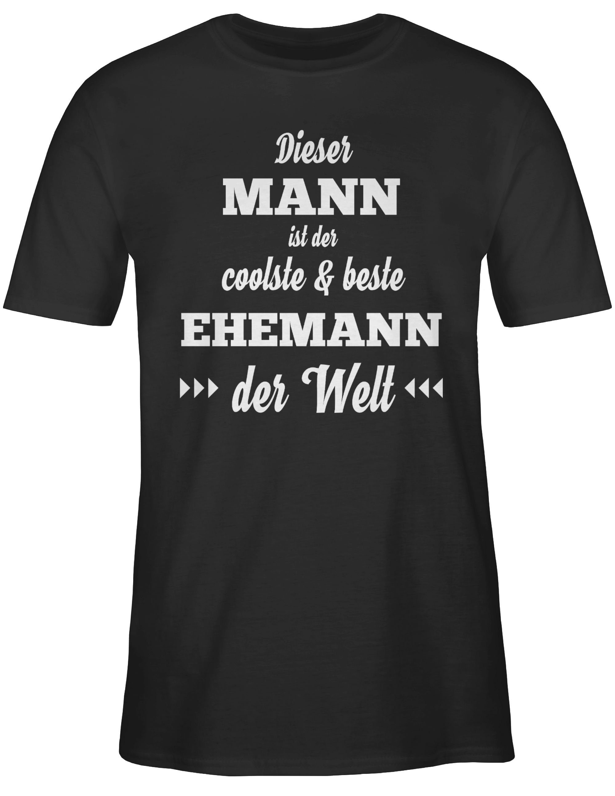 Mann beste Ehemann 1 Dieser und Männer & Geschenke der Herren coolste T-Shirt Shirtracer Schwarz ist