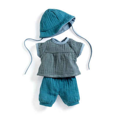DJECO Puppenkleidung Pomea leichtes Outfit aus Doppelgaze Sommer DJ07891, Für Puppengröße 30-34 cm
