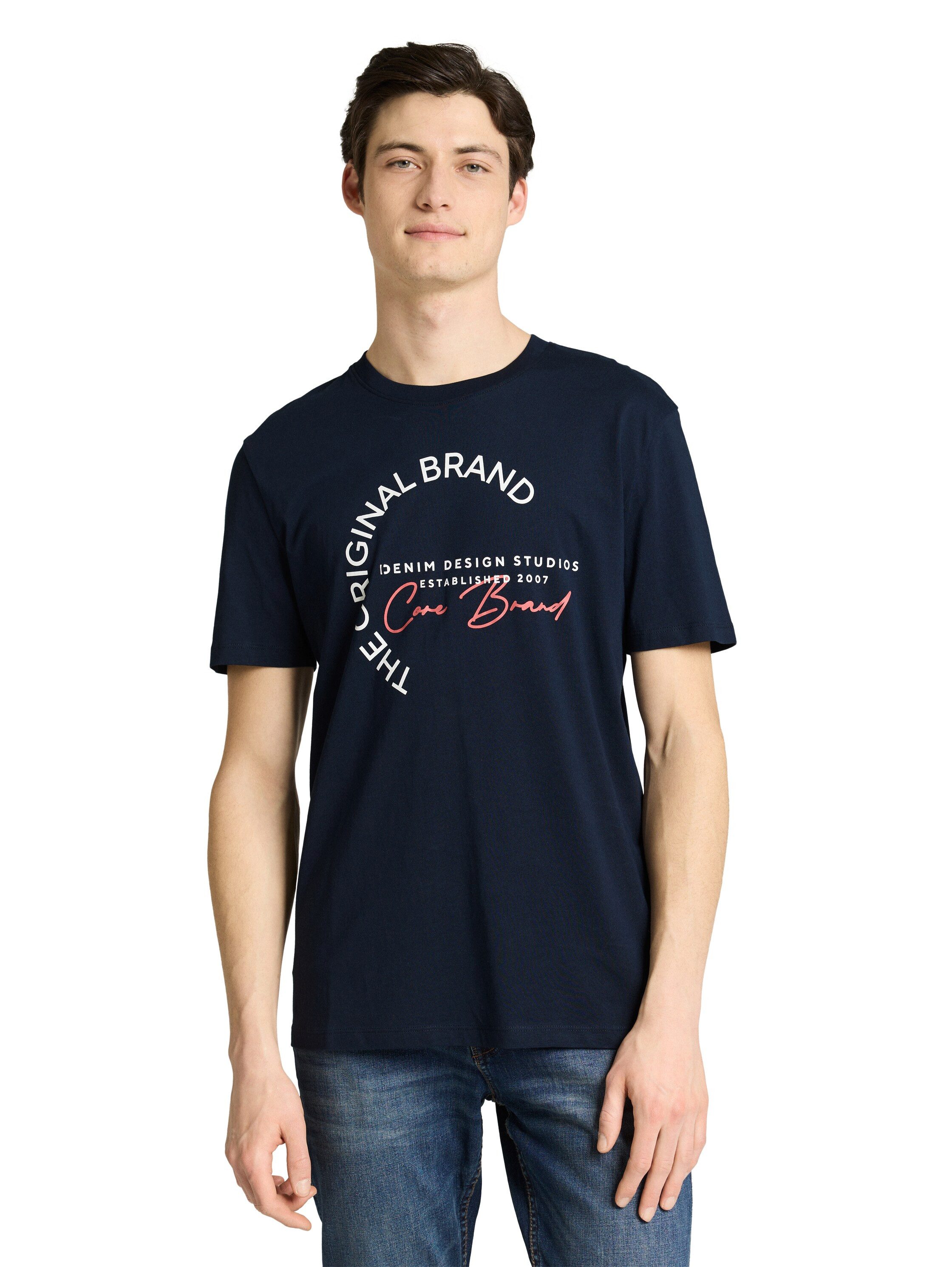 TOM TAILOR Denim Kurzarmshirt mit Logo-Print