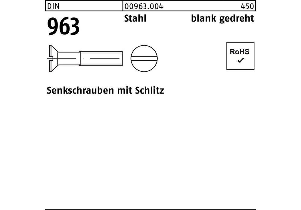 Senkschraube Senkschraube DIN 963 Schlitz M 1,4 x 3 Stahl gedreht | Schrauben