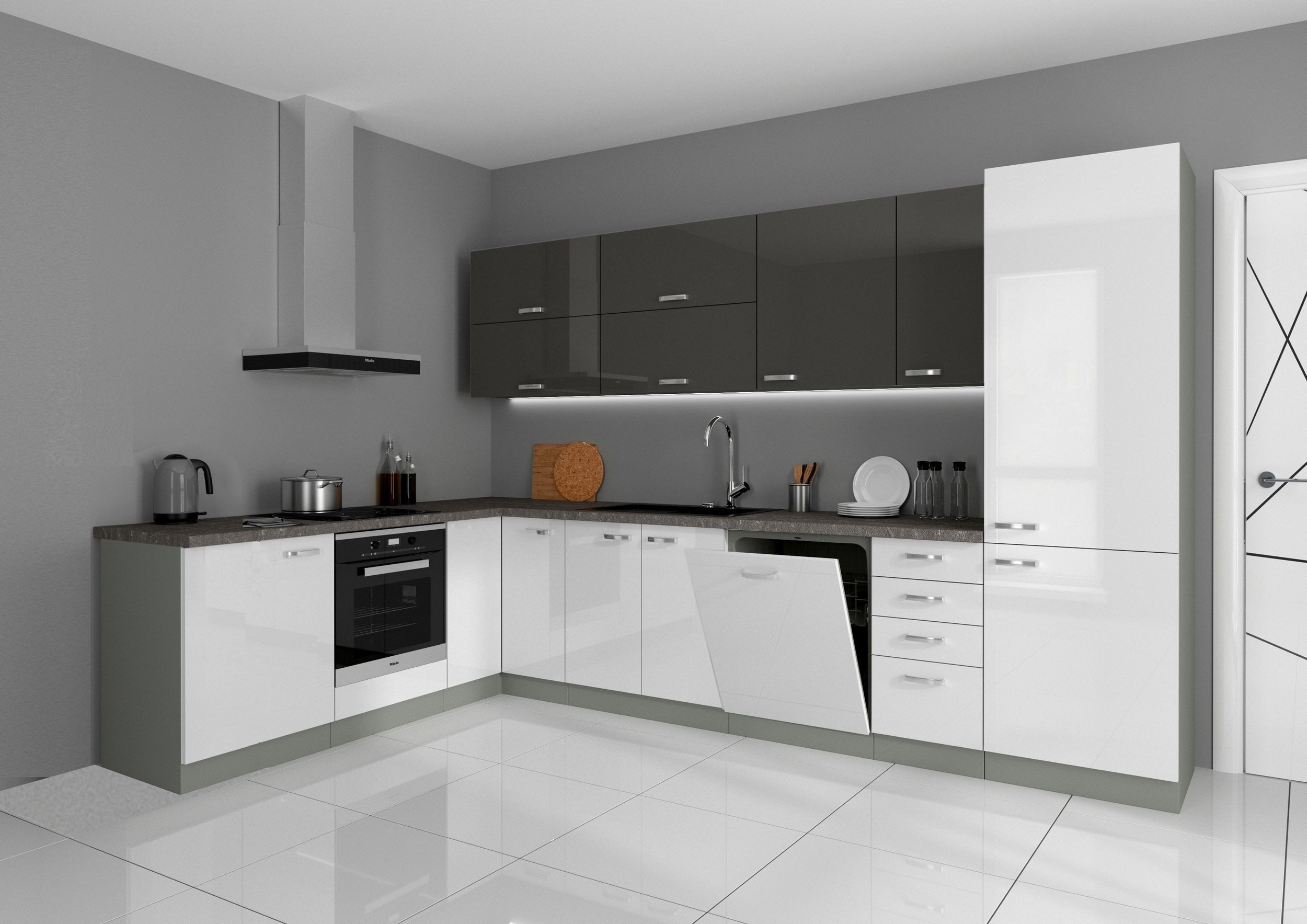 Küchen-Preisbombe Winkelküche Bianca Ecke V 210x330 Küche Küchenzeile Eckkü günstig online kaufen