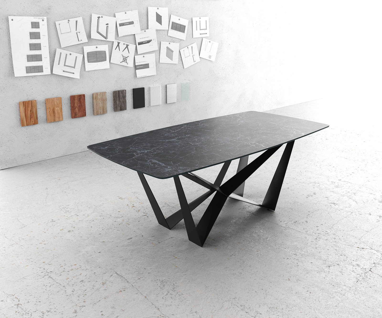 DELIFE Esstisch Edge, Bootsform Keramik Laminam® günstig online kaufen