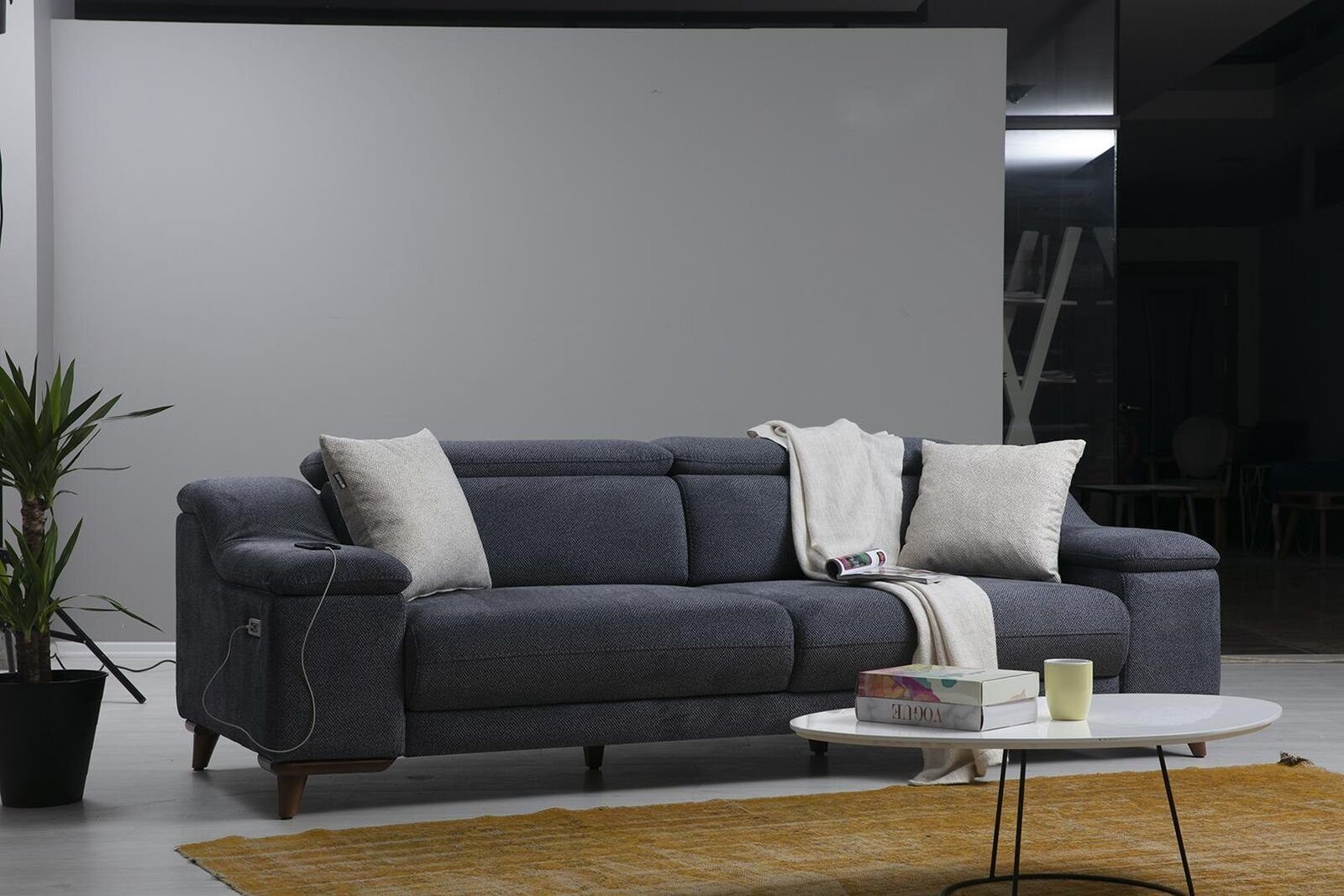 Modern JVmoebel (3-St., Luxus Made Sitzer/Sessel), Wohnzimmer Textil Couch Europa Nur 3 Sofa in Wohnzimmer-Set 2x Komplett Polstermöbel,