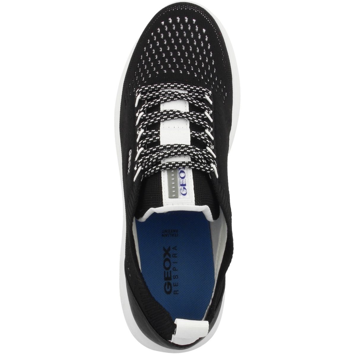 Spherica Damen schwarz A Zuglasche der Ferse D Geox an Sneaker