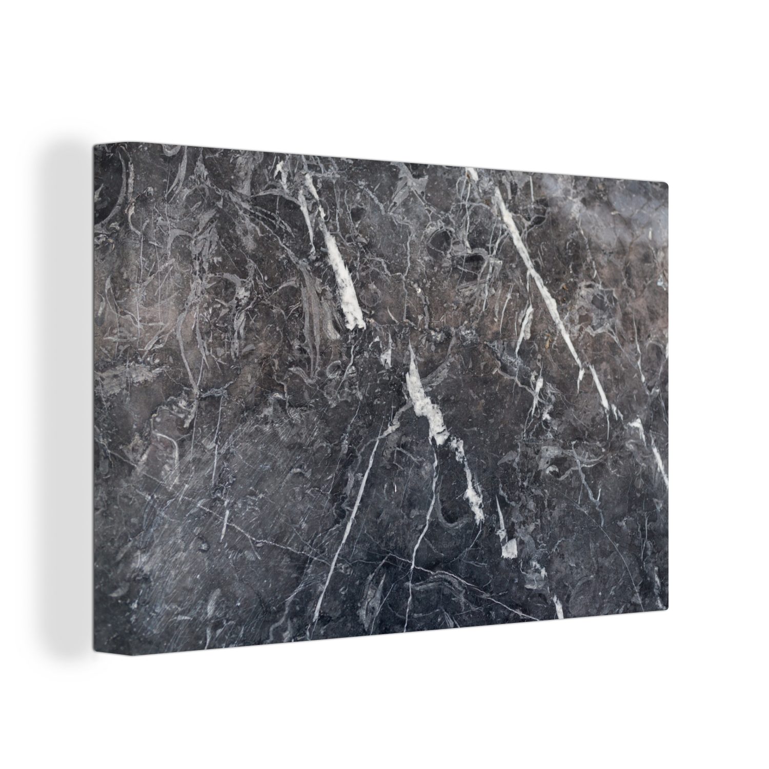- - Grau Wanddeko, cm Marmor Wandbild Leinwandbild Leinwandbilder, Aufhängefertig, OneMillionCanvasses® (1 St), Weiß, 30x20