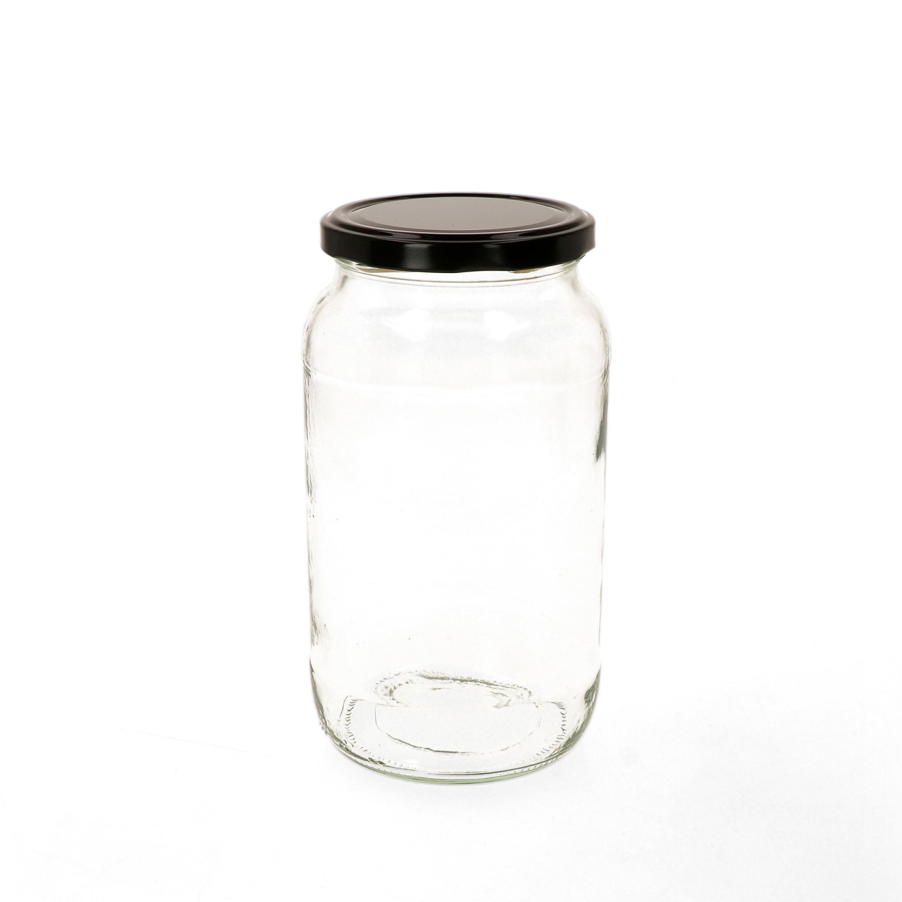 82 Glas Deckel 1062 ml 12er incl. MamboCat Set Rundglas Rezeptheft, Einmachglas Schwarzer To
