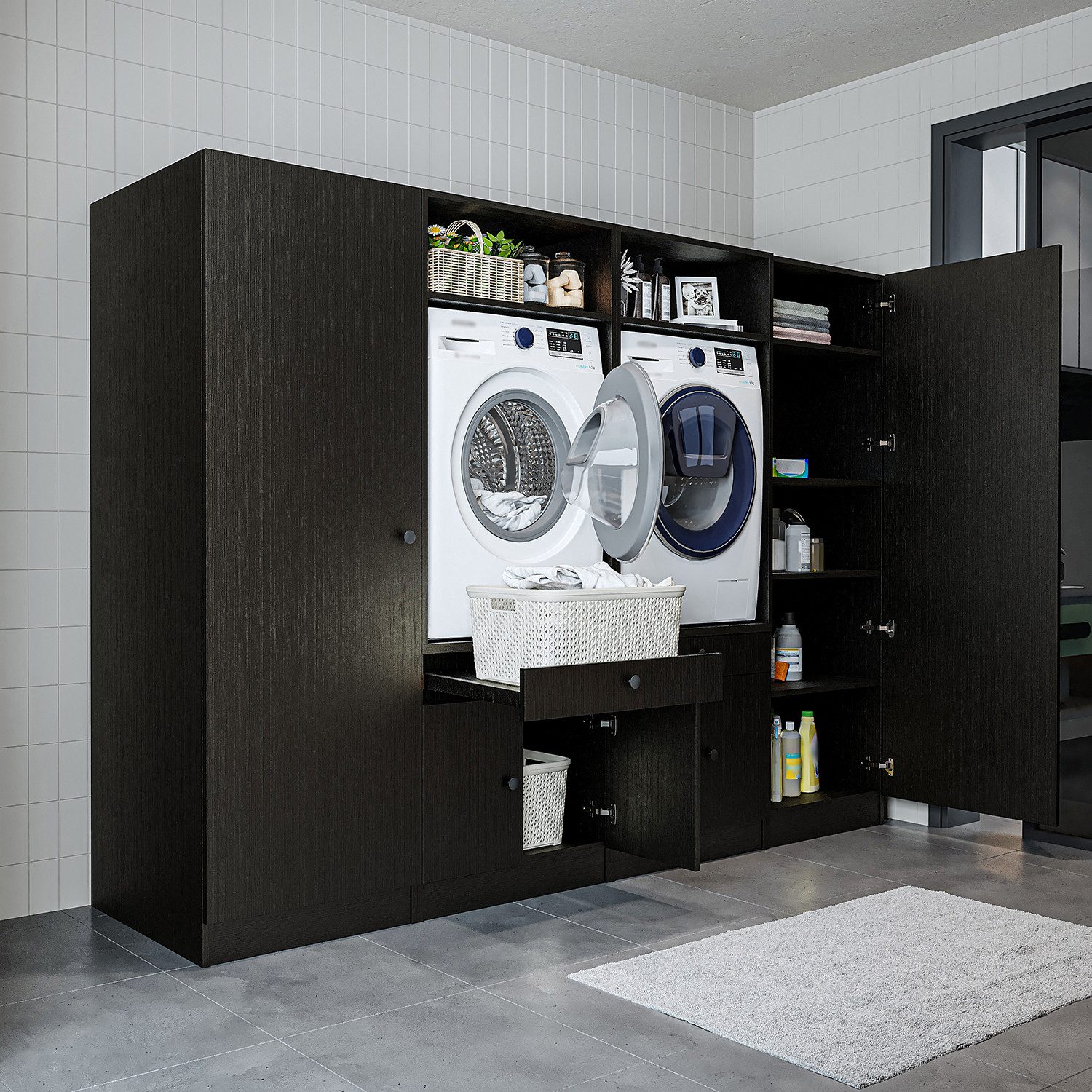 Roomart Waschmaschinenumbauschrank 254 cm (Schrankwand für günstig online kaufen