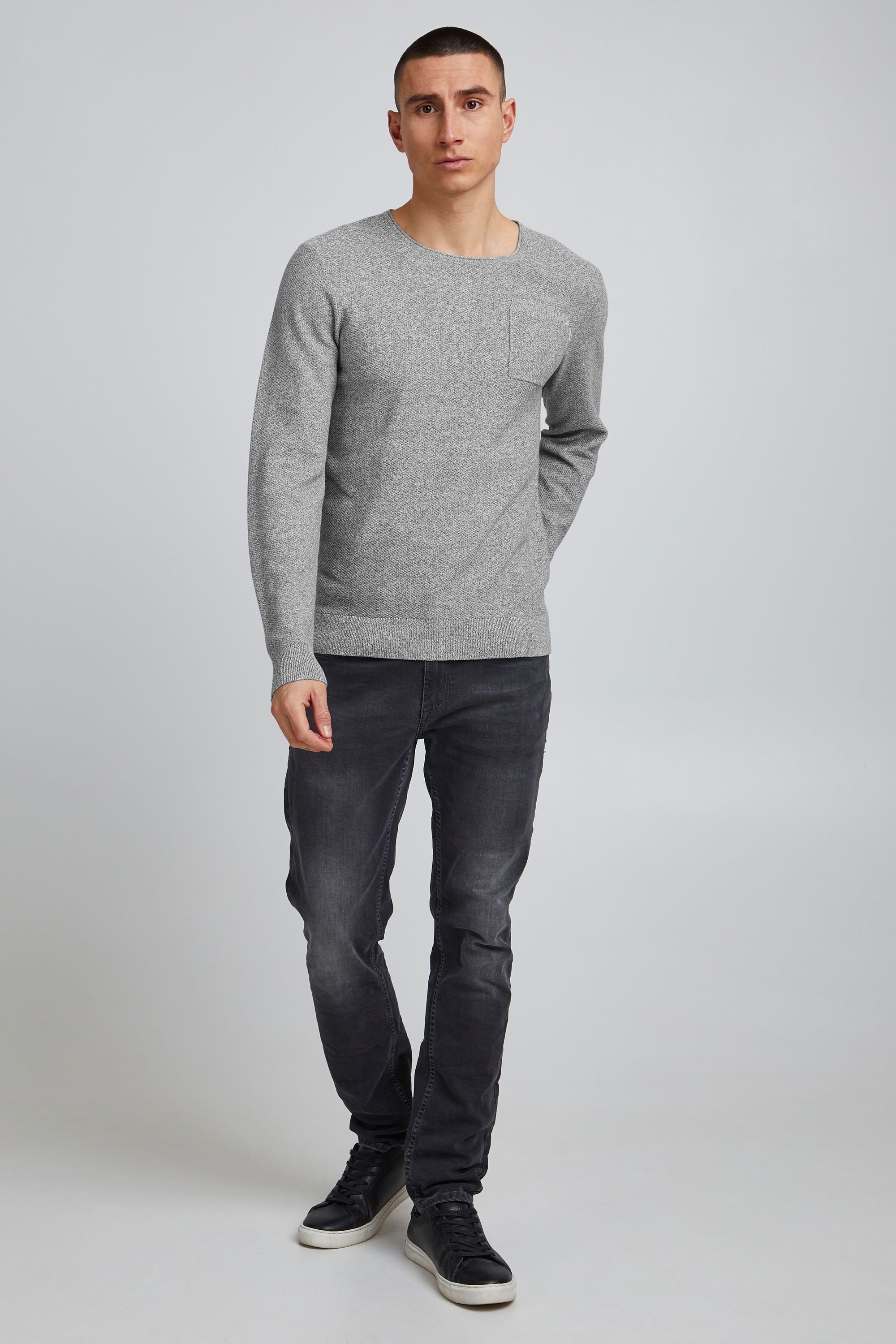 Blend Strickpullover bhpullover Stilvoller Feinstrick-Pullover mit Rundhalsausschnitt