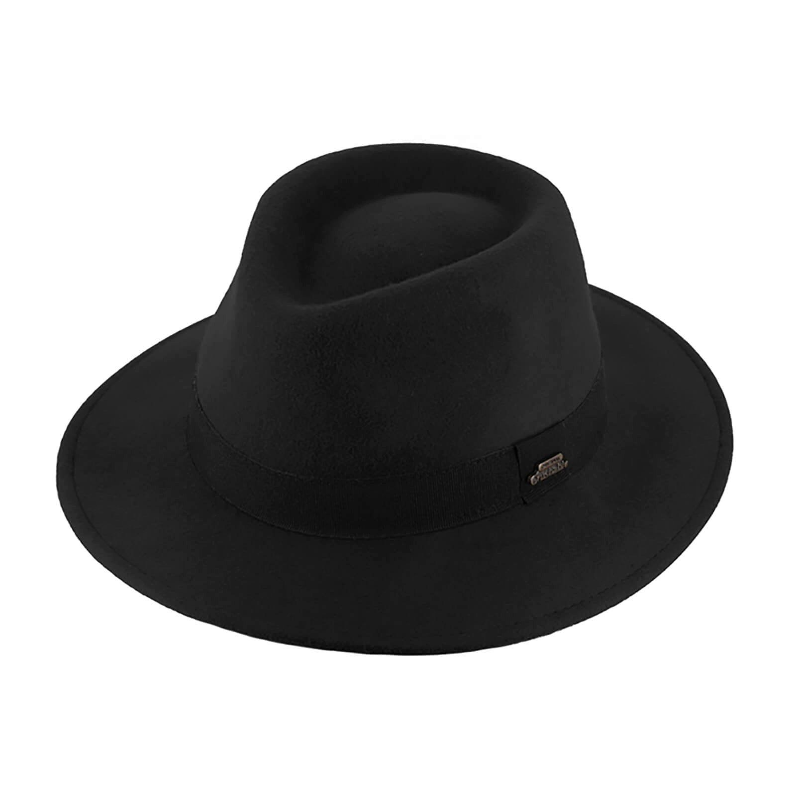 Fiebig Filzhut Fiebig Wollfilzhut Fedora waterproof und crushable Schwarz