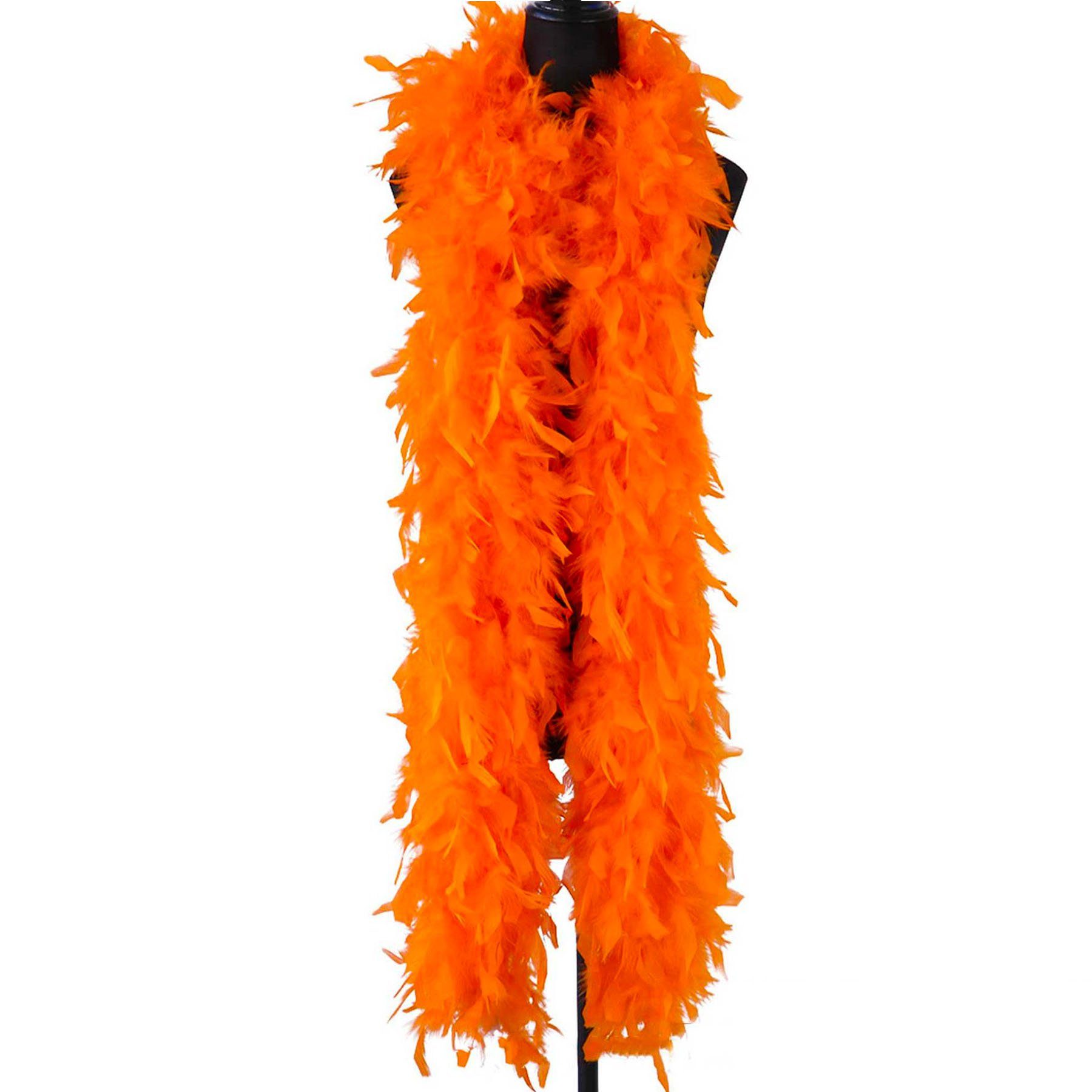 Kopper-24 Partyanzug Federboa Feder-Schal, 180 cm länge, Orange