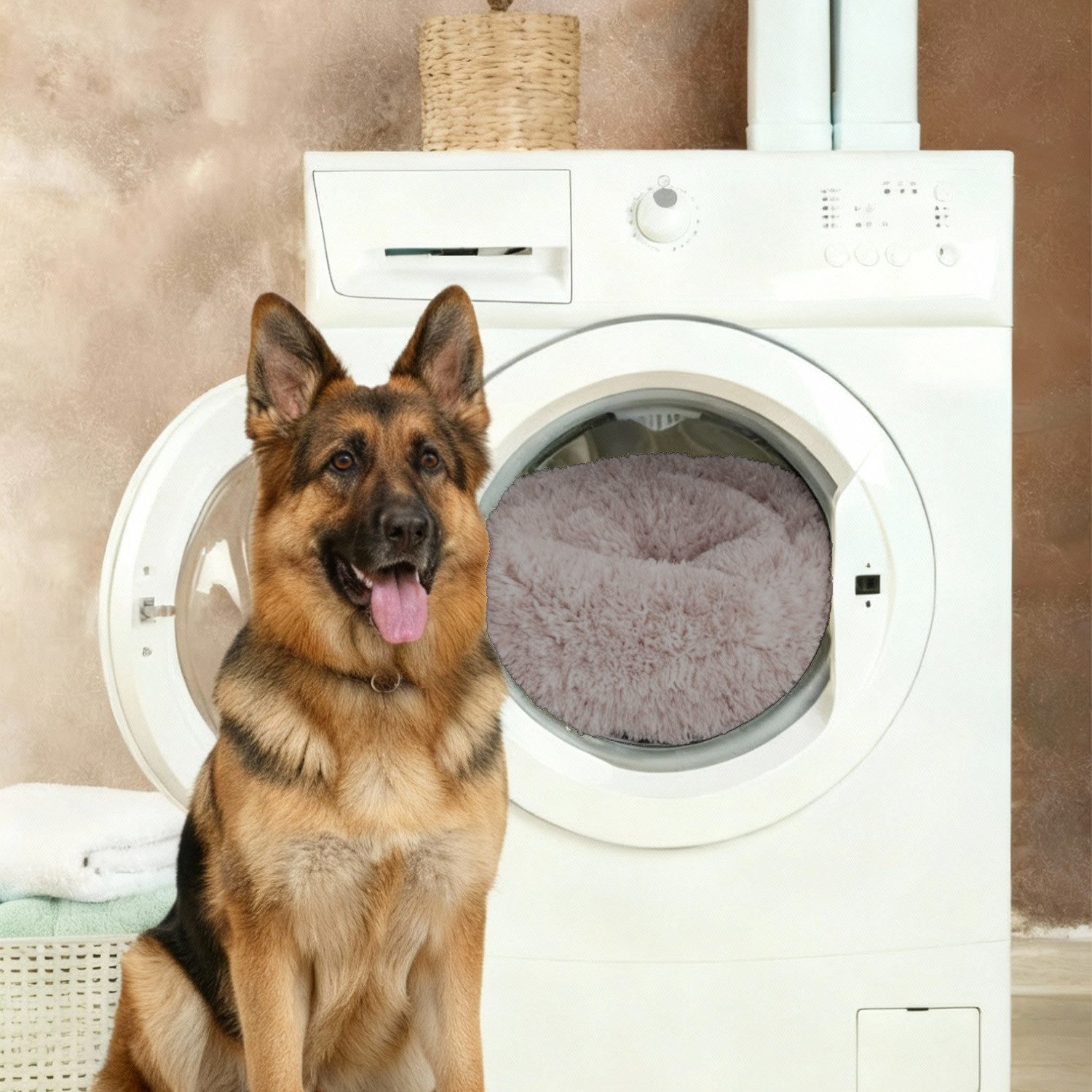 BENNO Hundebett Hundebett BALU Donut 60x60x16 cm, waschbar, rutschfest, Hundebett BALU 60 cm – rundes Kuschelbett, waschbar, rutschfest – Bild 5 von 5
