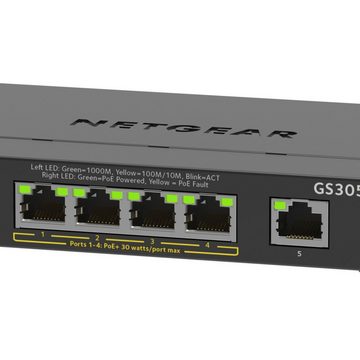 NETGEAR 5-Port Gigabit Ethernet High-Power PoE+ Plus Switch Netzwerk-Switch