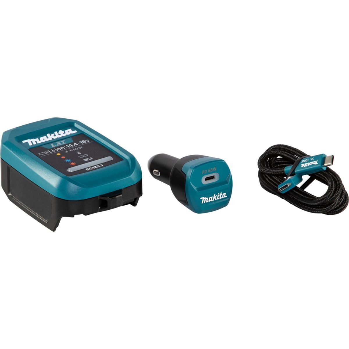 Makita 1915U4-1 DC18SJ + ADP14 + USB-C Autoladegerät Werkzeug-Akku-Ladetechnik
