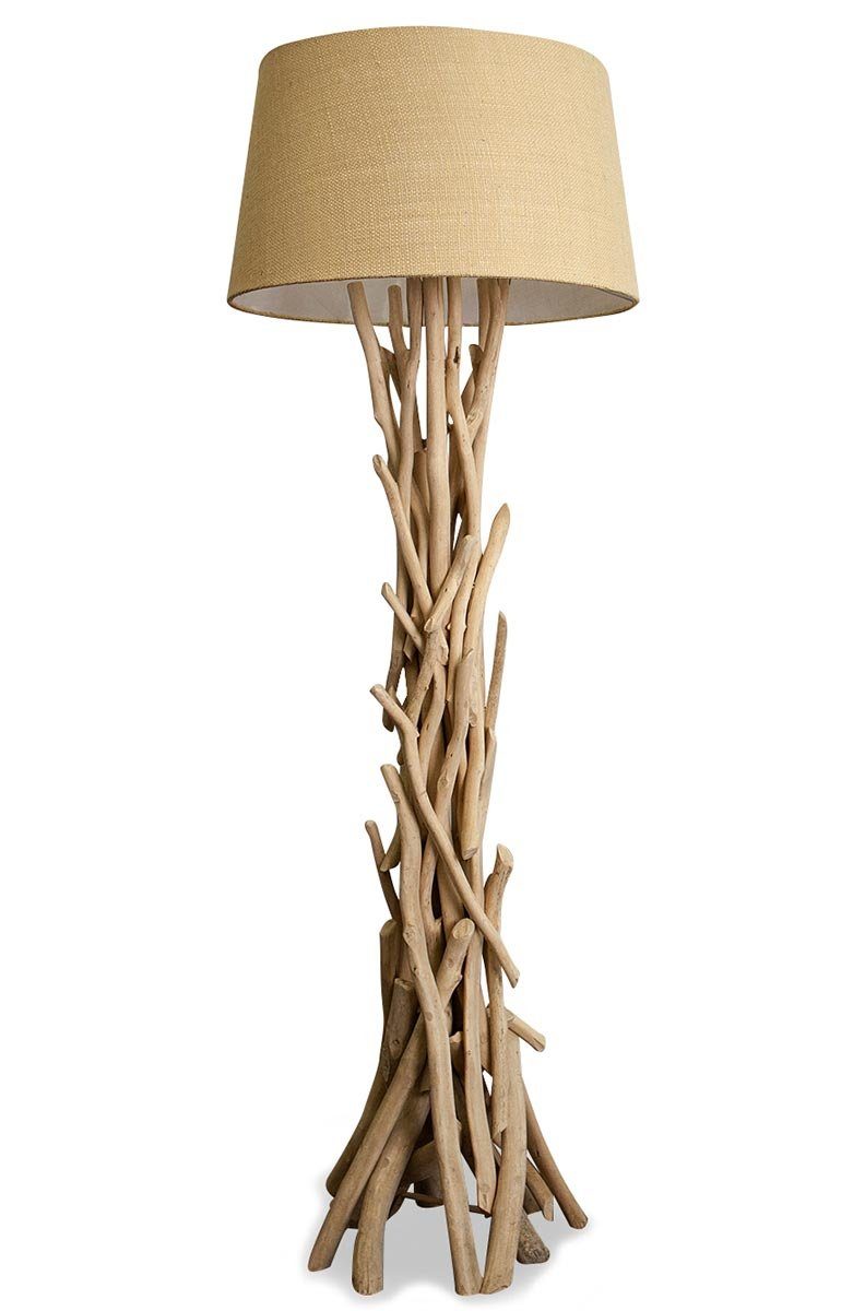 Levandeo® Stehlampe, Lampe Stehlampe 155cm Holz Holzlampe Unikat natur  Treibholz