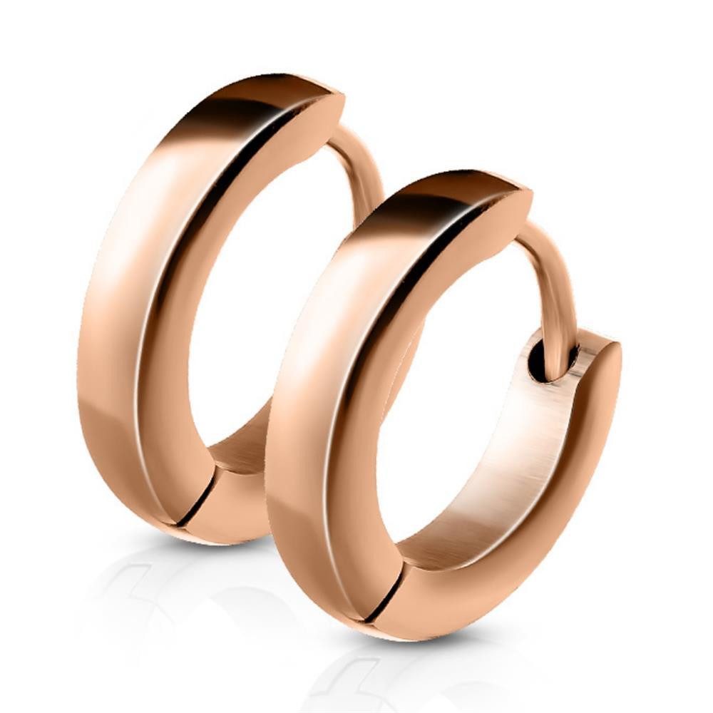 Creolen-Set Rosegold - Creolen schmal aus Edelstahl Damen