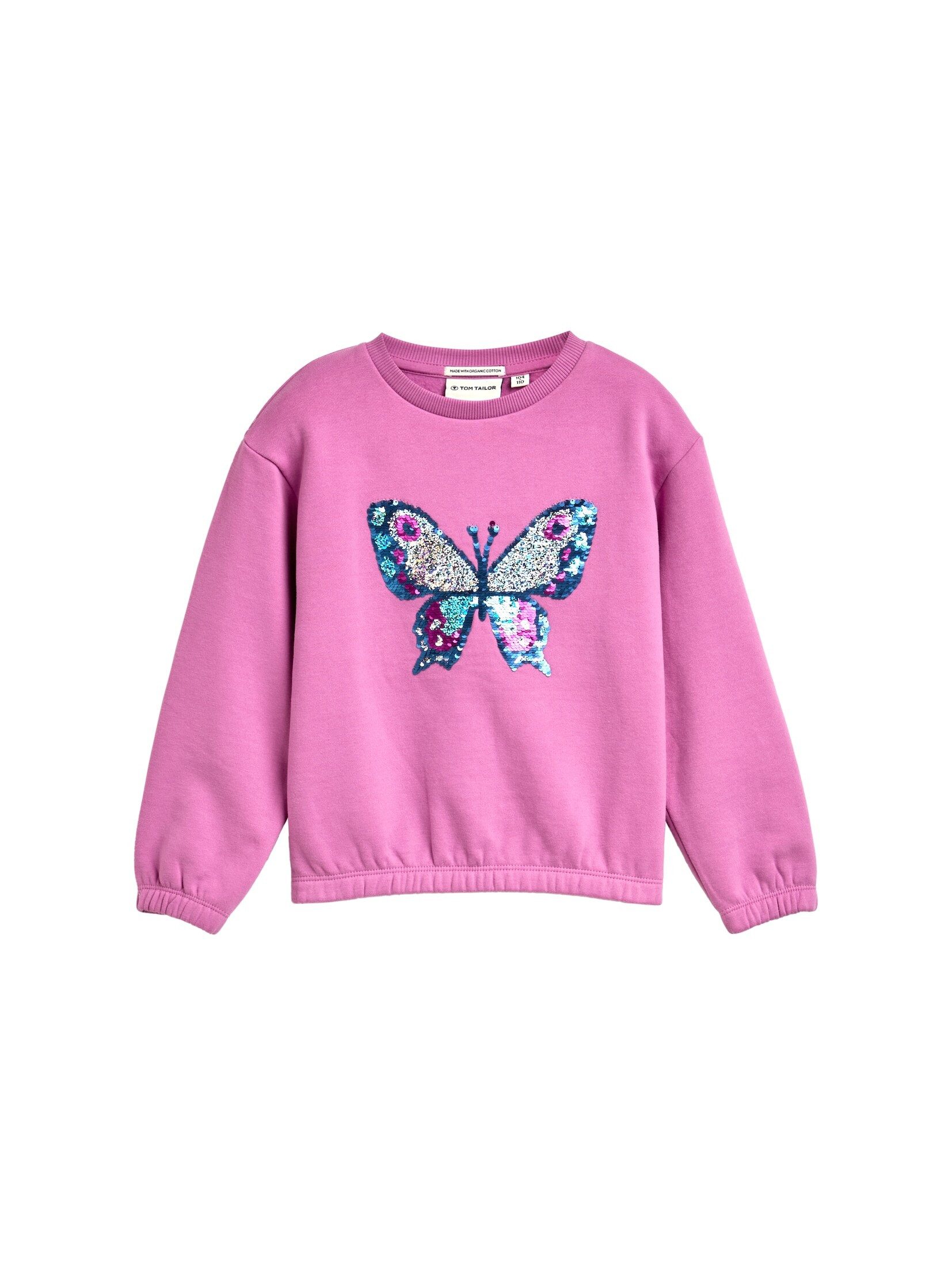 TOM TAILOR Sweatshirt Cropped Sweatshirt mit Wendepailletten Cropped Sweatshirt mit Wendepailletten