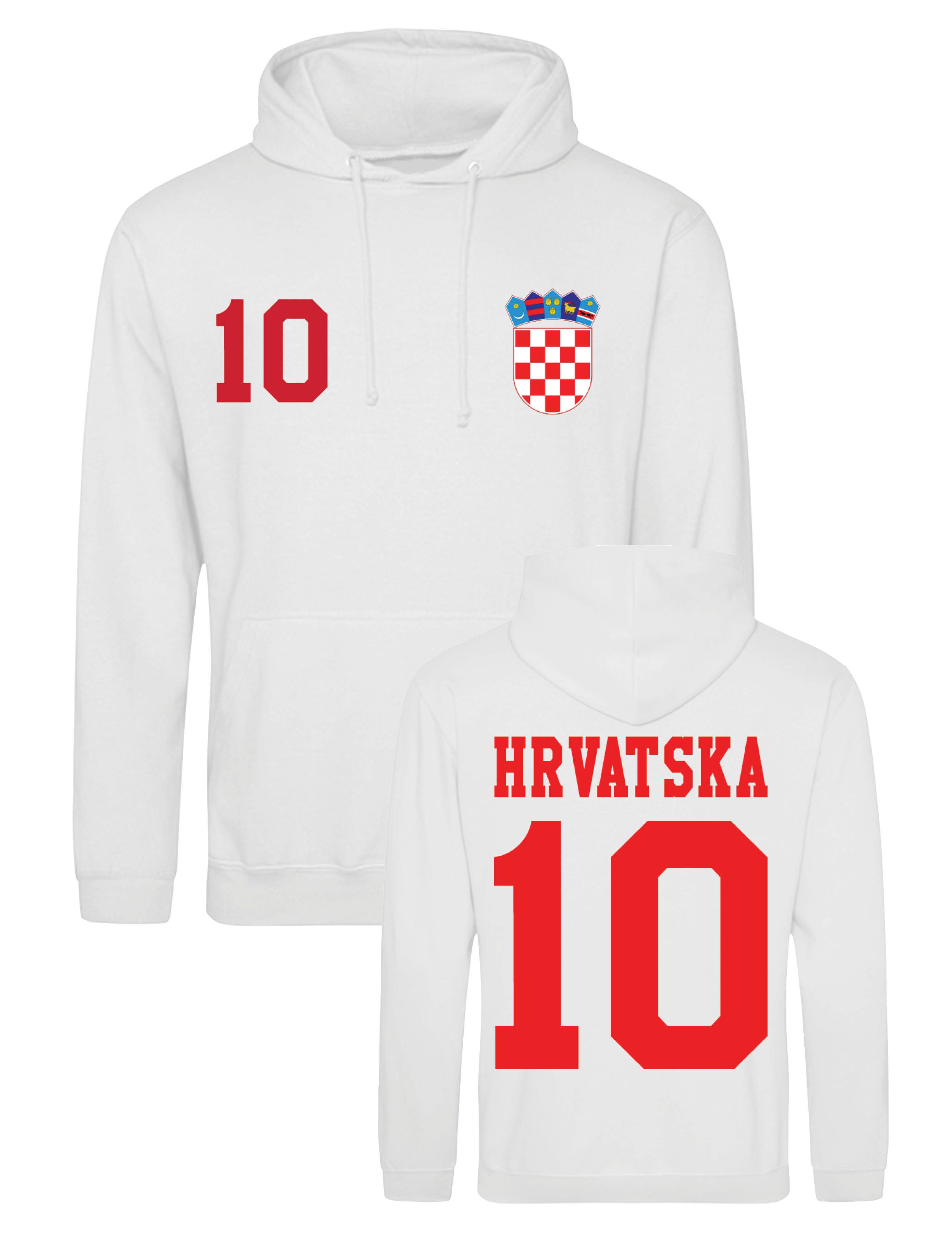 Kapuzenpullover Kroatien Herren Hoodie im Fußball Trikot Look