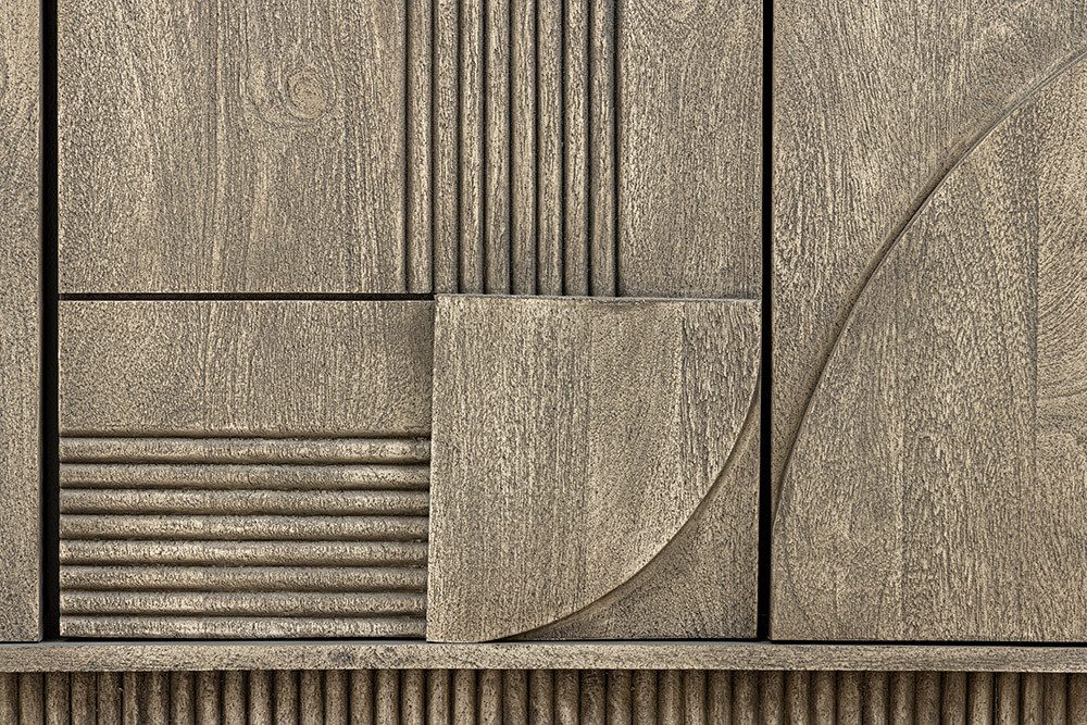 riess-ambiente Sideboard ART DECO 170cm grau smoked (Einzelartikel, 1 St), Massivholz · Kommode · 6 Fächer · 3D-Front · Wohnzimmer · Design – Bild 5 von 5