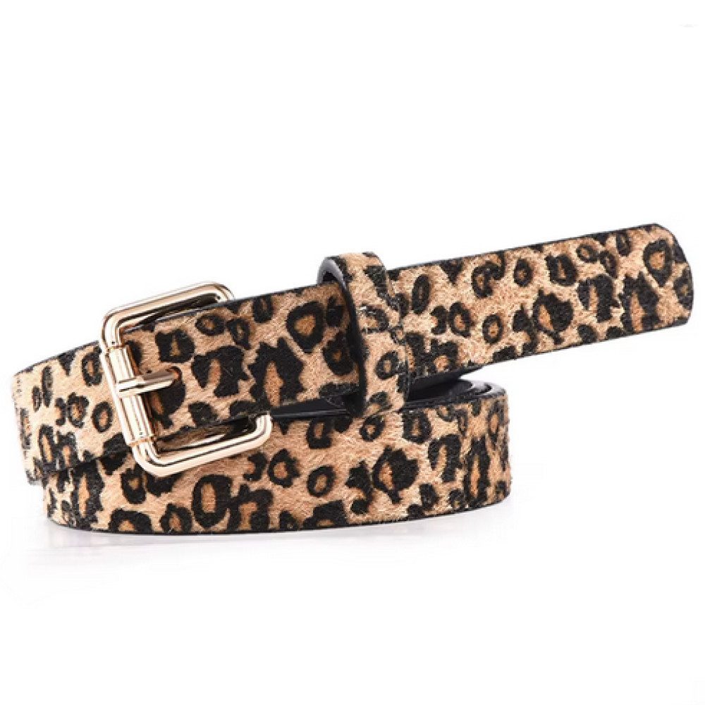 Ware aus aller Welt Hüftgürtel schmaler Damen Gürtel 2,3 cm Leo-Print aus Lederimitat
