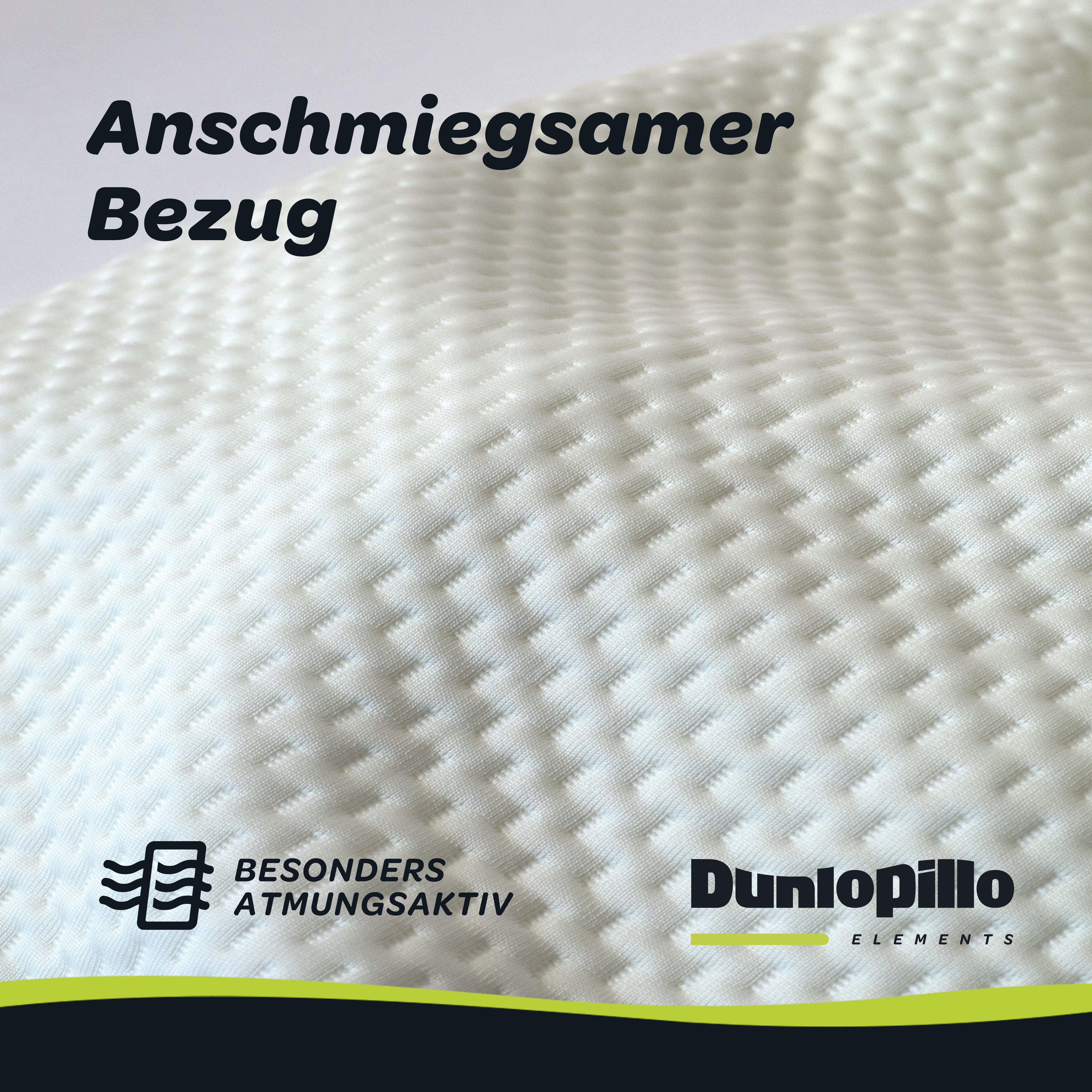 Dunlopillo Nackenstützkissen Home, Nackenstützkissen aus Viskoschaum 30x50 cm, Füllung: 100% Polyurethan, Bezug: 98% Polyester, 2% Elasthan, Seitenschläfer, Bau – Bild 4 von 5