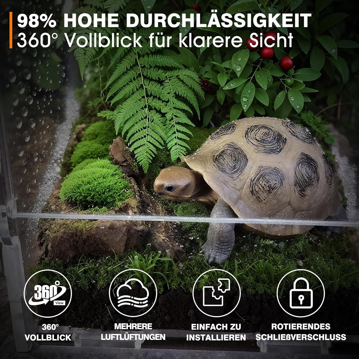 FELIXLEO Terrarium Faunarium Acryl Terrarium für Reptilien Amphibien Insekten 12x11x20