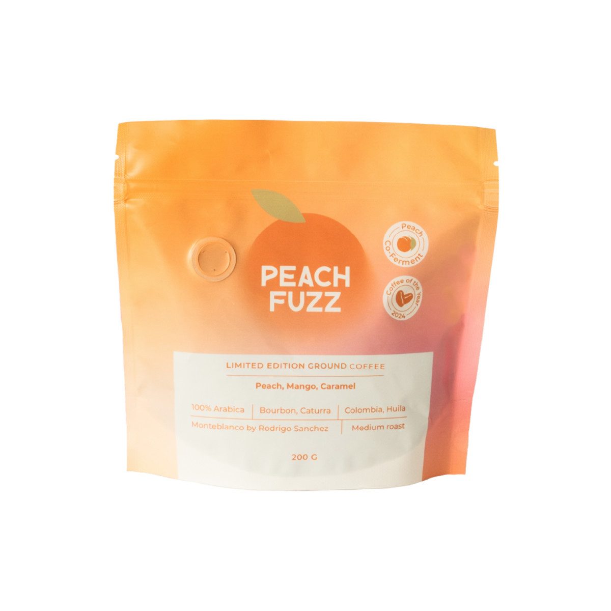 Coffee Friend Kaffee Limited Edition gemahlener Kaffee Peach Fuzz (Pfirsich-Kofermentation)
