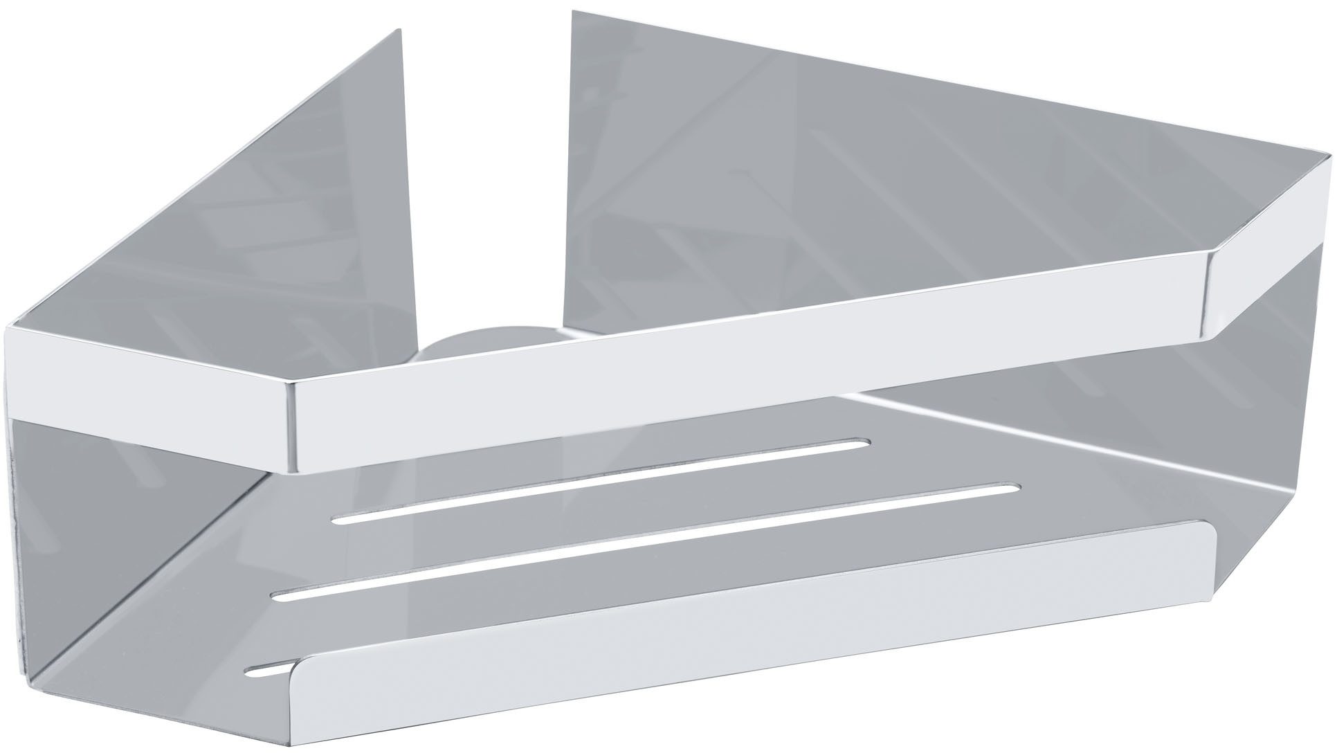SCHÖNER WOHNEN-Kollektion Eckregal »Meleto«, Eckablage aus Edelstahl fürs Bad, Anbringung ohne Bohren mit Klebepad