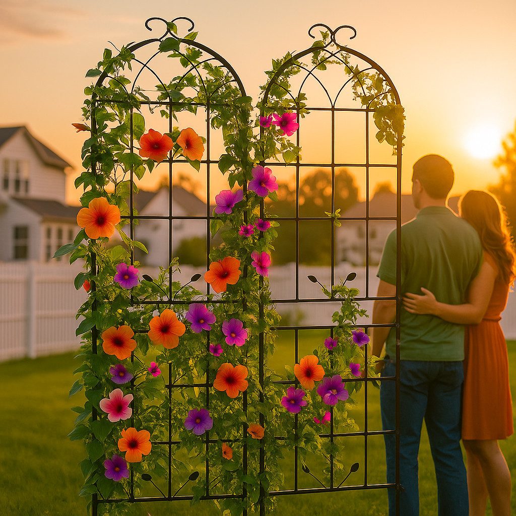 CHICFURN Rankgitter aus Metall, 1 St., 2 Pack Metallgitter, Indoor / Outdoor Pflanze Gitter für Topfpflanzen