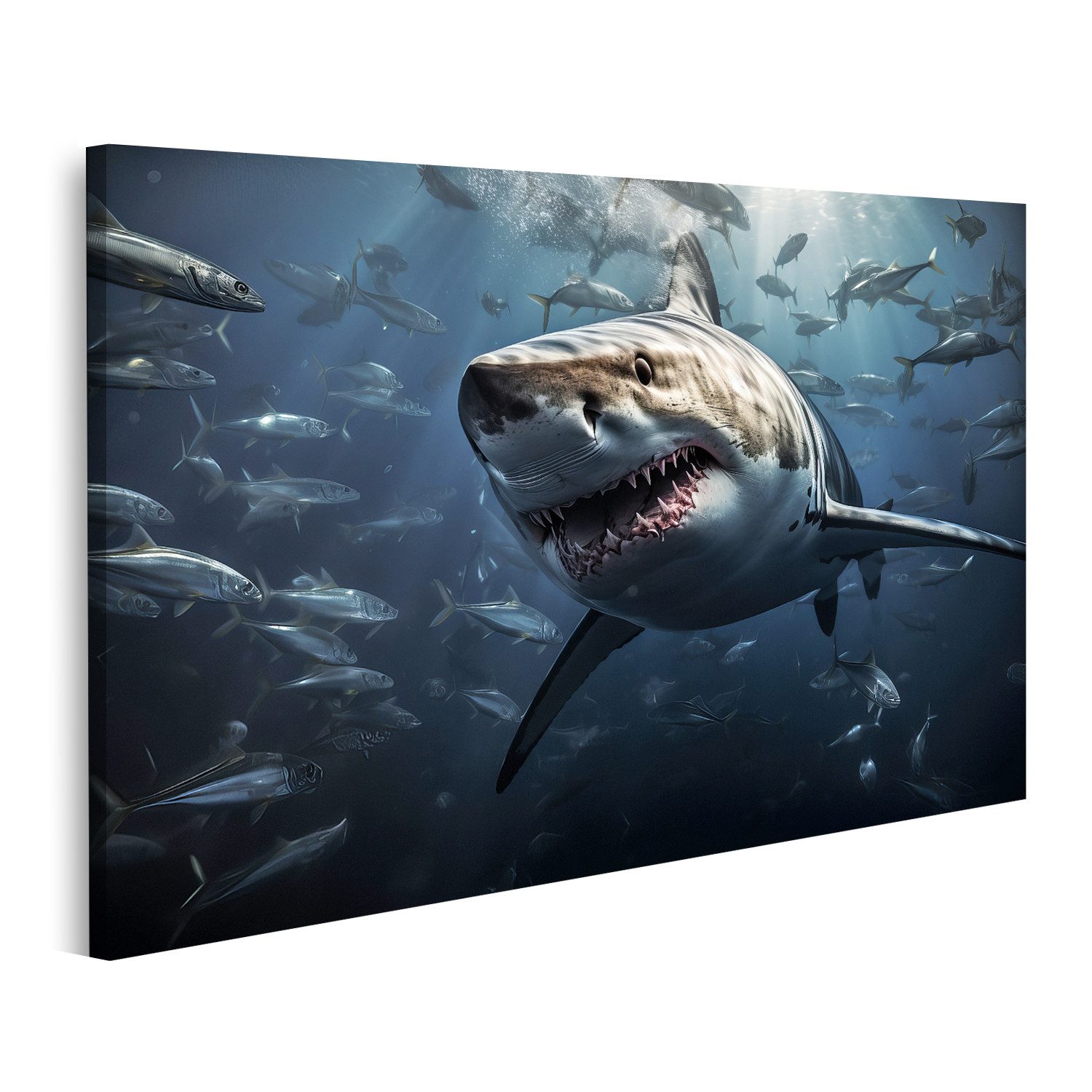 islandburner Leinwandbild Nahaufnahme Weißer Hai Bilder günstig online kaufen