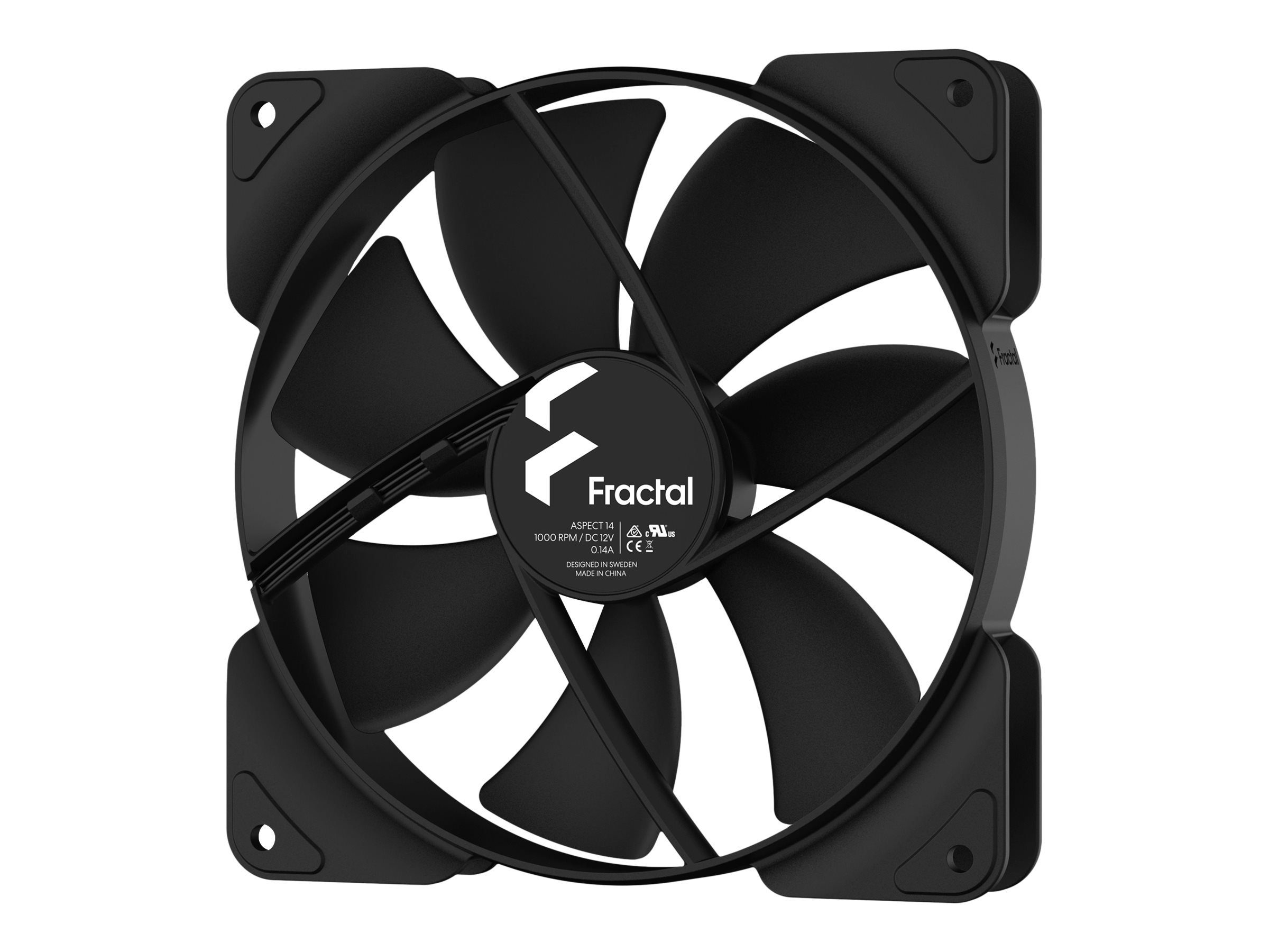 Fractal Design Gehäuselüfter FRACTAL DESIGN Aspect 14 Gehäuse Lüfter schwarz 140 x 140 x 25 mm