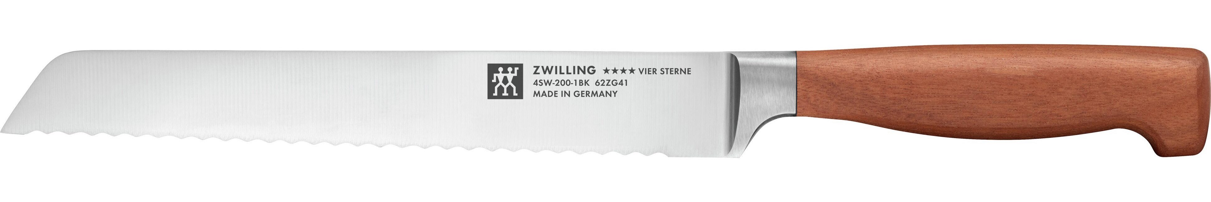 Zwilling Fleischmesser VIER STERNE Wood, Made in Germany, Eigehärtete Klinge, FSC-Zertifizitiertes Holz