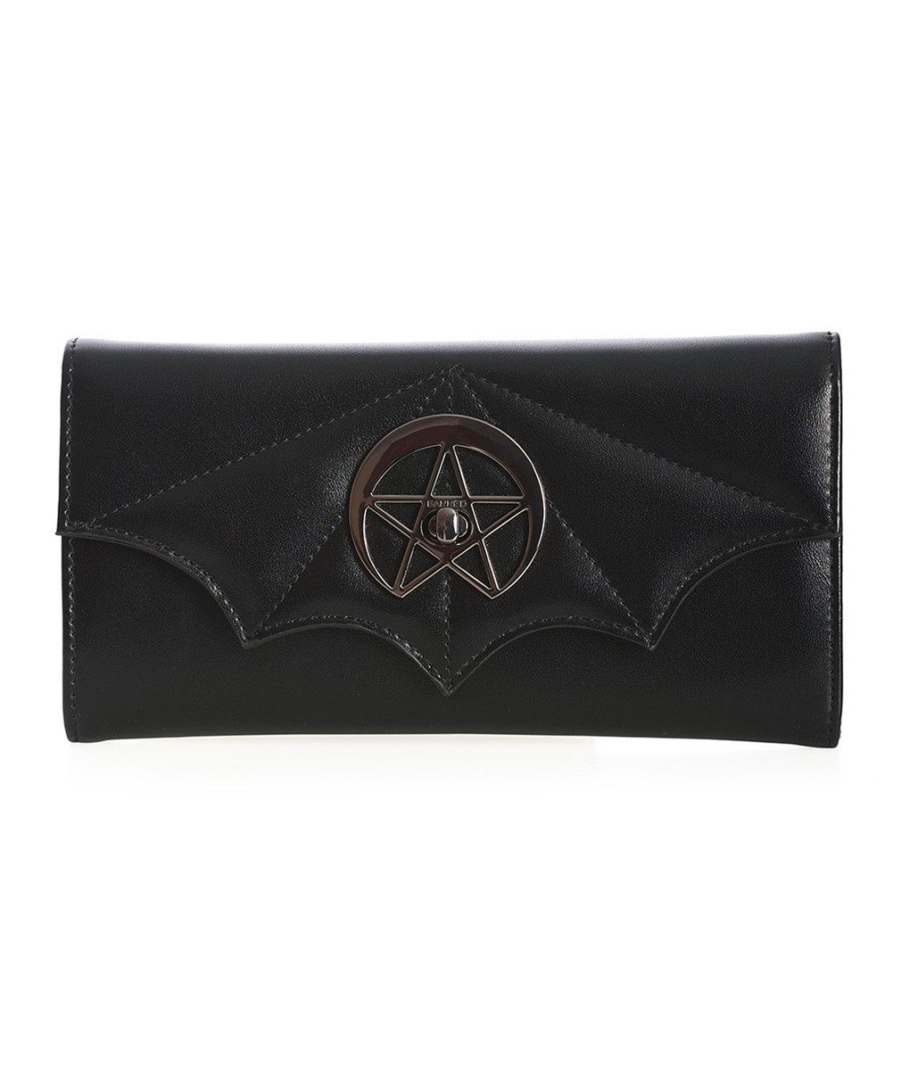 Banned Geldbörse Dreamcatcher Bat, Mondsichel Pentagramm Applikation