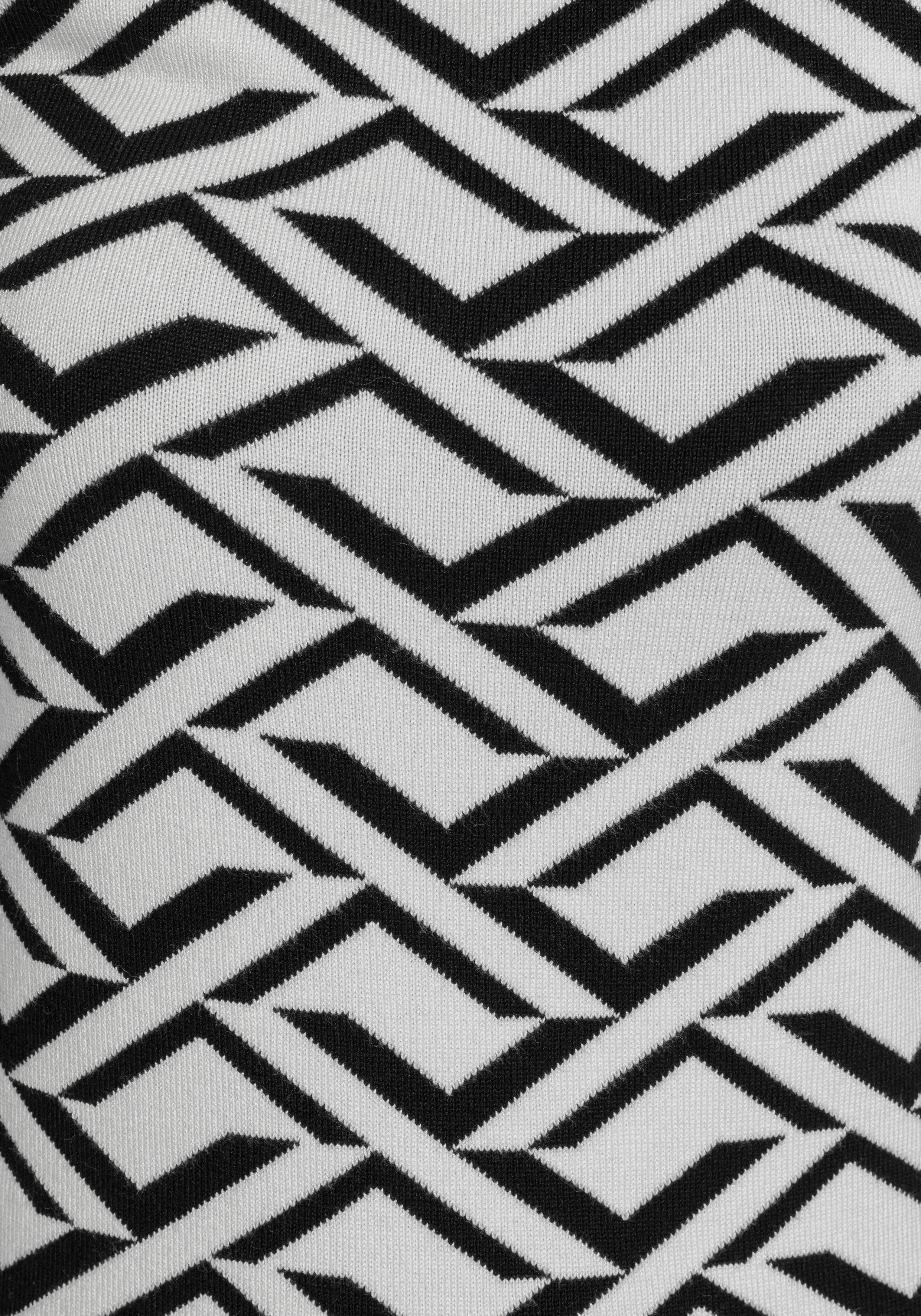 Melrose Rollkragenpullover mit - KOLLEKTION schwarz-weiß NEUE Jacquard-Muster