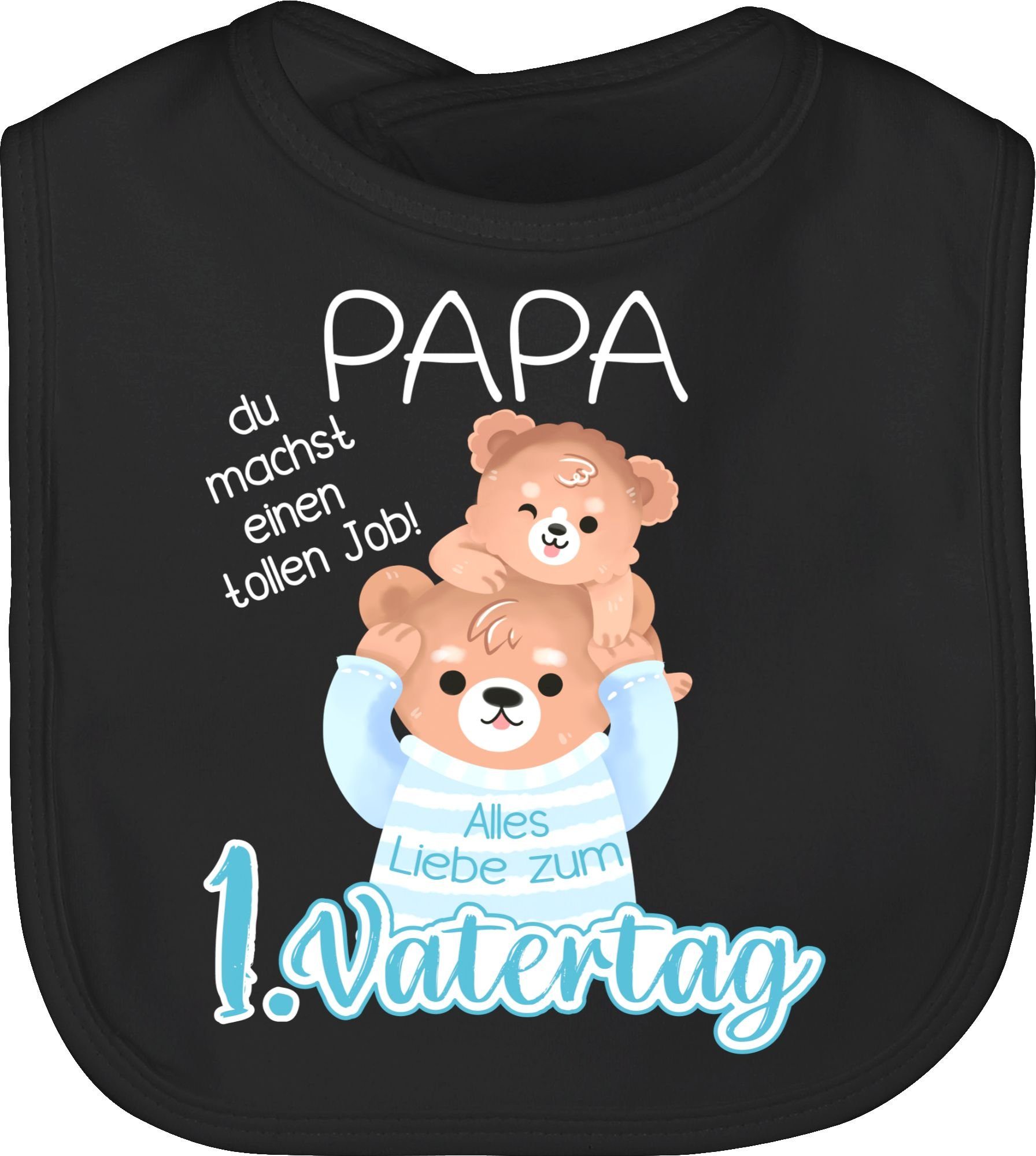 Shirtracer Lätzchen Alles Liebe zum 1. Vatertag - Papa Bär und Baby Bär, Geschenk Vatertag Baby 3 Schwarz