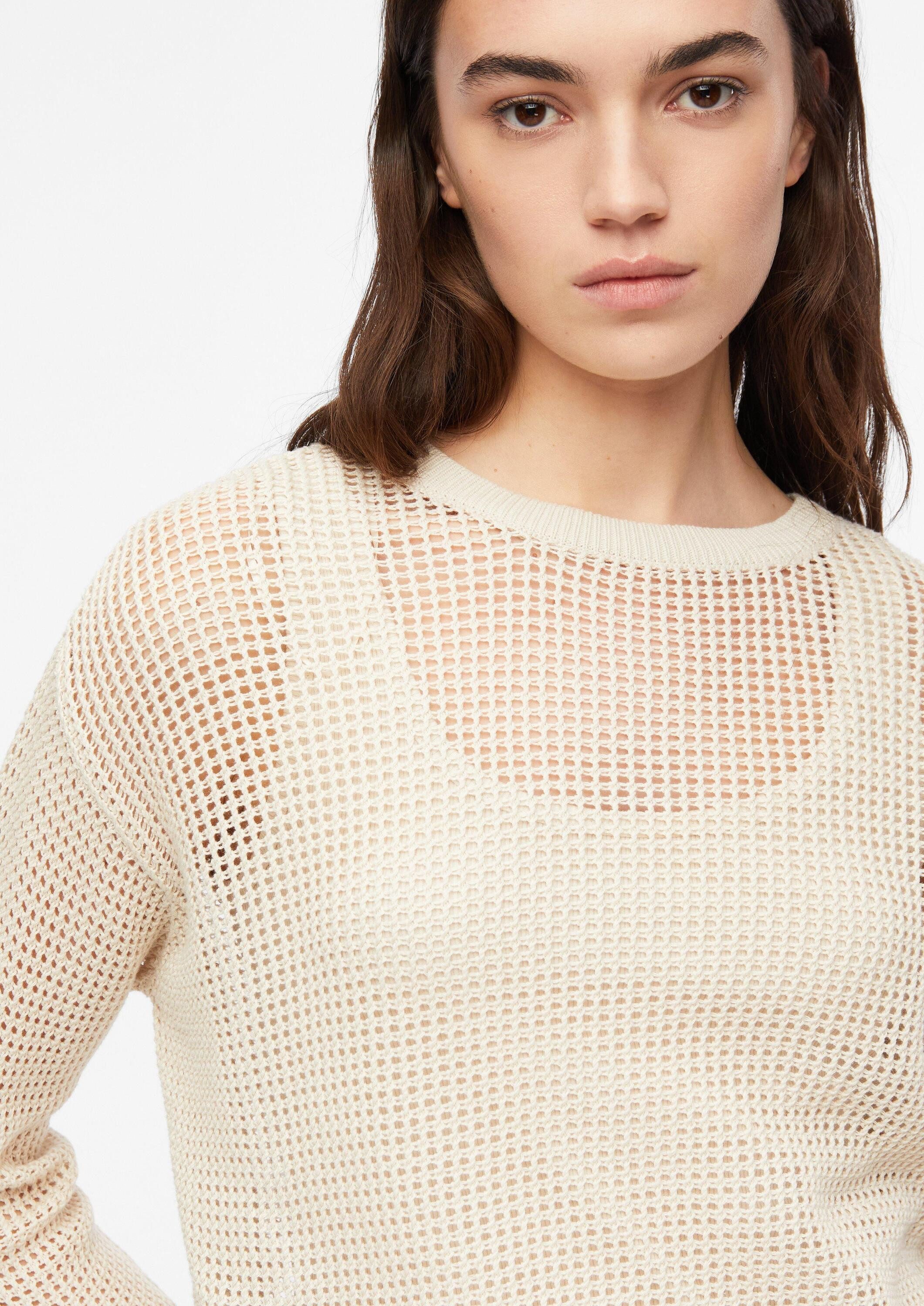 comma Longpullover Strickpullover Pullover aus Ajourstrick