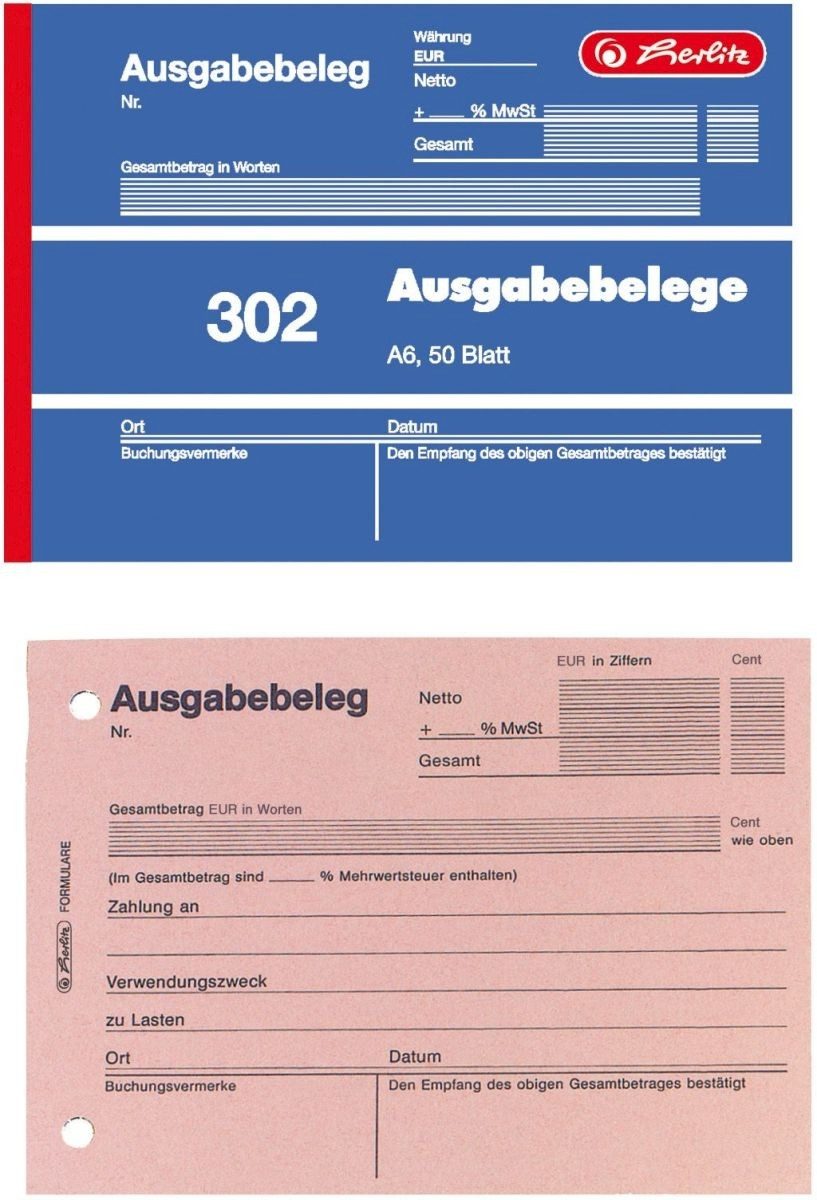 Formularblock Formularbuch Ausgabebeleg A6 302 50 Blatt