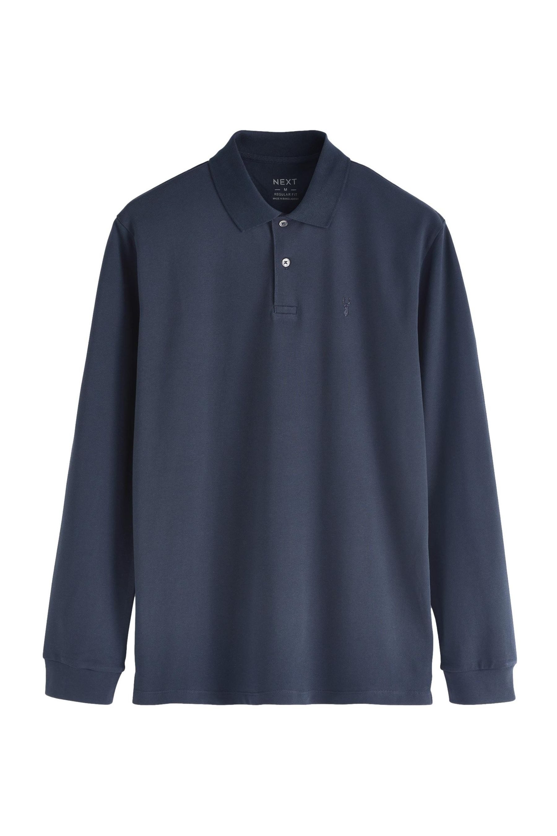 Langarm-Poloshirt Langärmeliges Pikee-Poloshirt