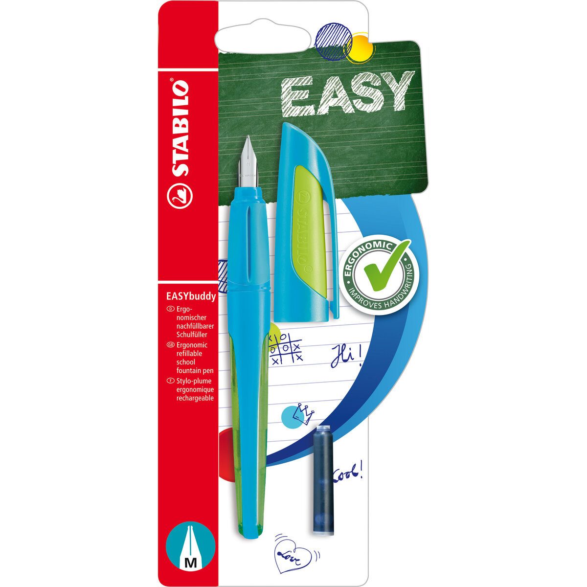 Thumbnail - STABILO Füllhalter Füller EASYbuddy Colormix sortiert Blister 5 Stück/2 Farben