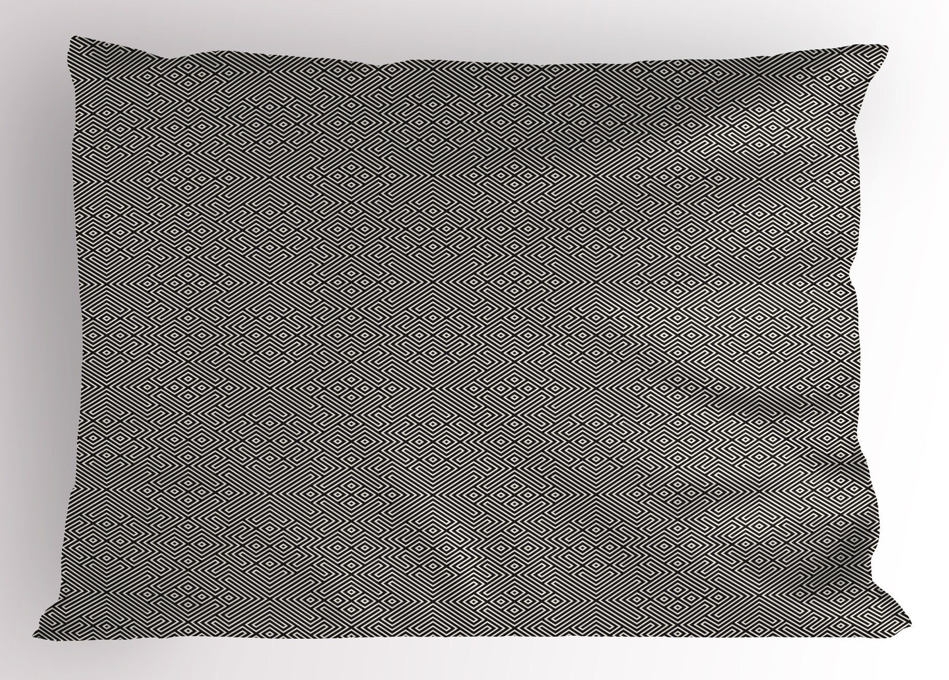 Kissenbezüge Dekorativer Standard Abakuhaus Abstrakt Maze-Like King Gedruckter Stück), (1 symmetrisches Kissenbezug, Design Size