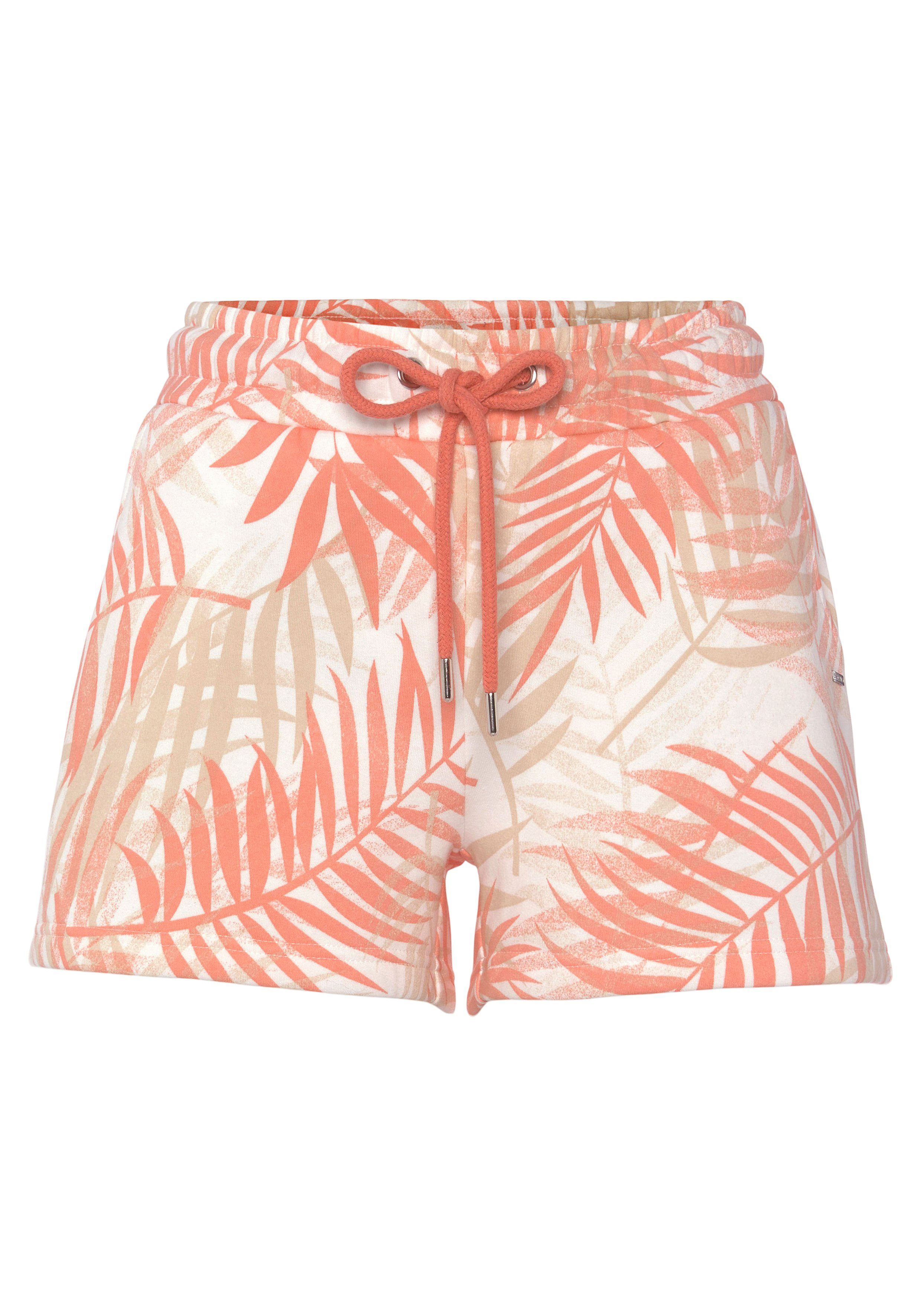 LASCANA Sweatshorts Loungeshorts im schönen Allover-Blätterdruck, günstig online kaufen