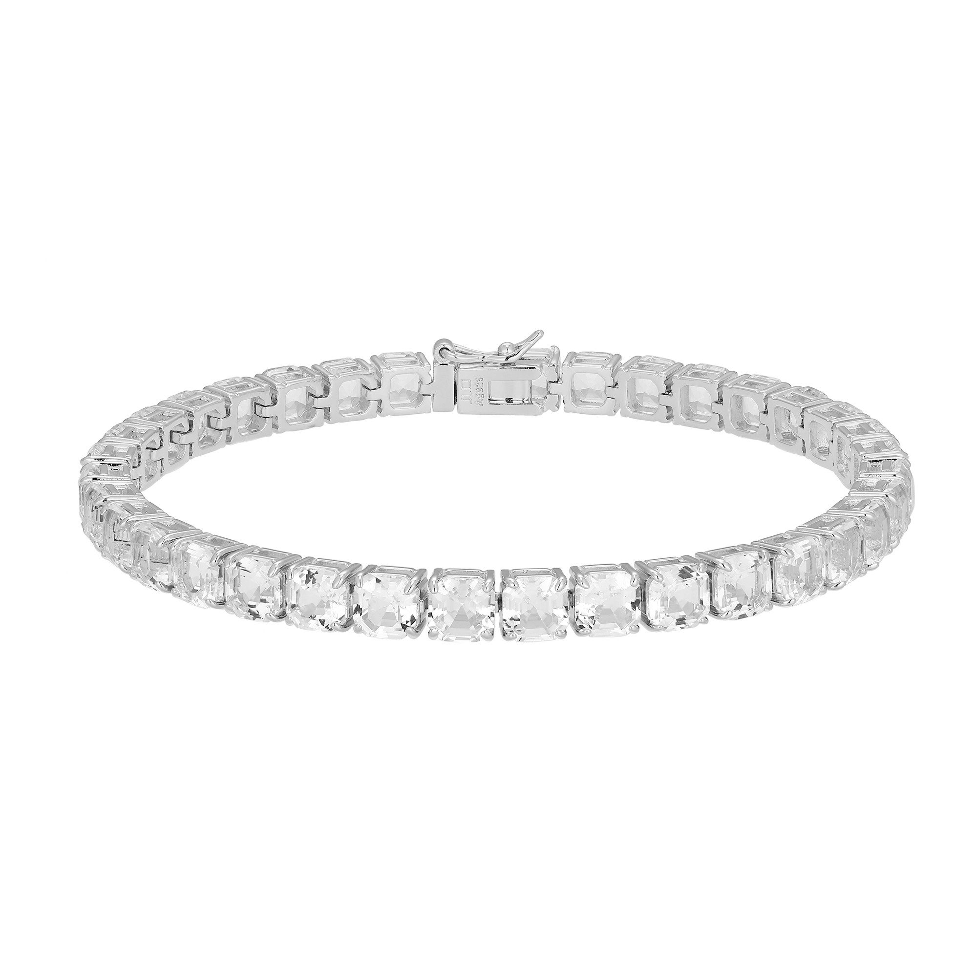 Cavill Silberarmband Cavill Silberarmband Damen 35 weiße Topas, 18,55 ct, Asscher 19 cm (1-tlg)
