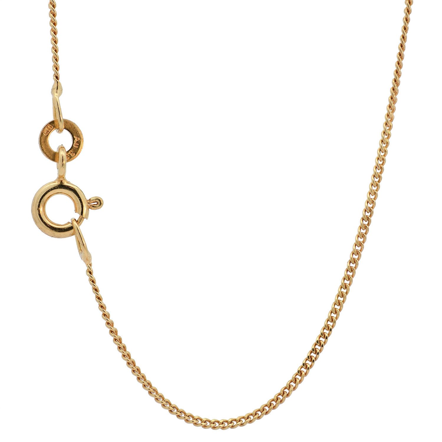HOPLO Herzanhänger Anhänger Herz mit 1,1 mm Panzerkette massiv 333 - 8 Karat Gold 40 cm, Made in Germany
